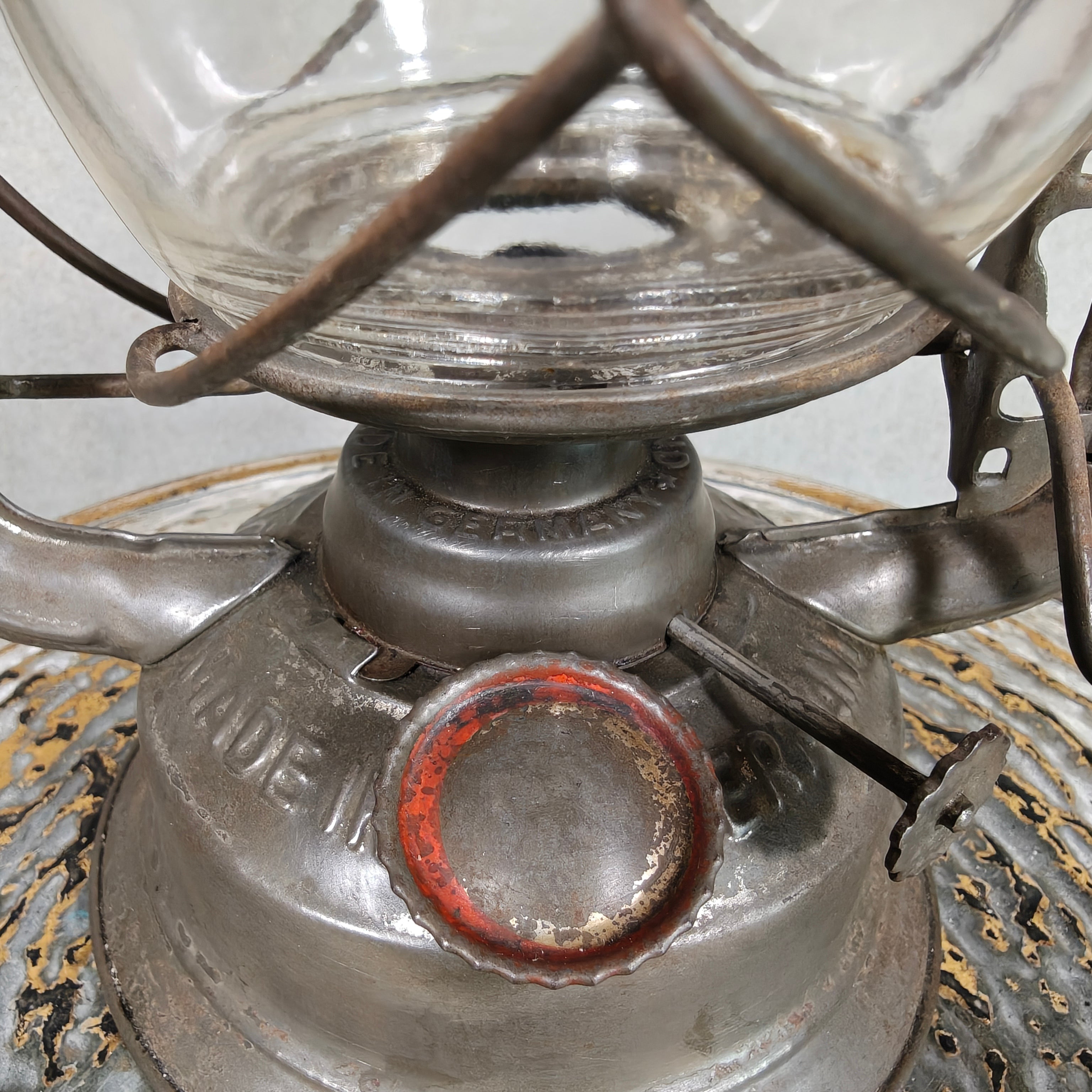 Extremely Rare BAT 200 Red Line Cold Blast Hurricane Lantern – Made in Germany - pre war
