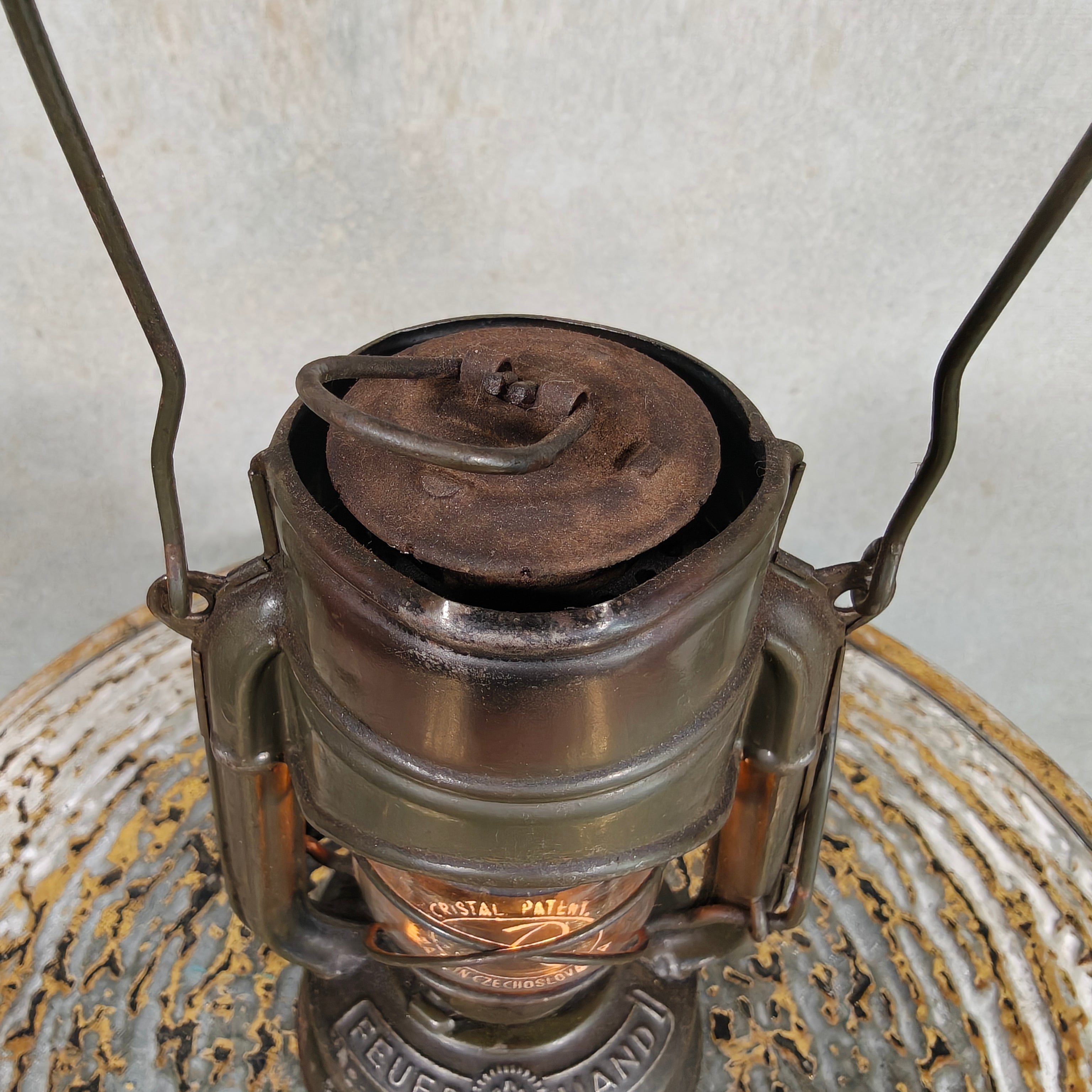 Rare Pre-War Feuerhand Atom 75 Hurricane Lantern – Miniature German Oil Lantern 1930s/1940s