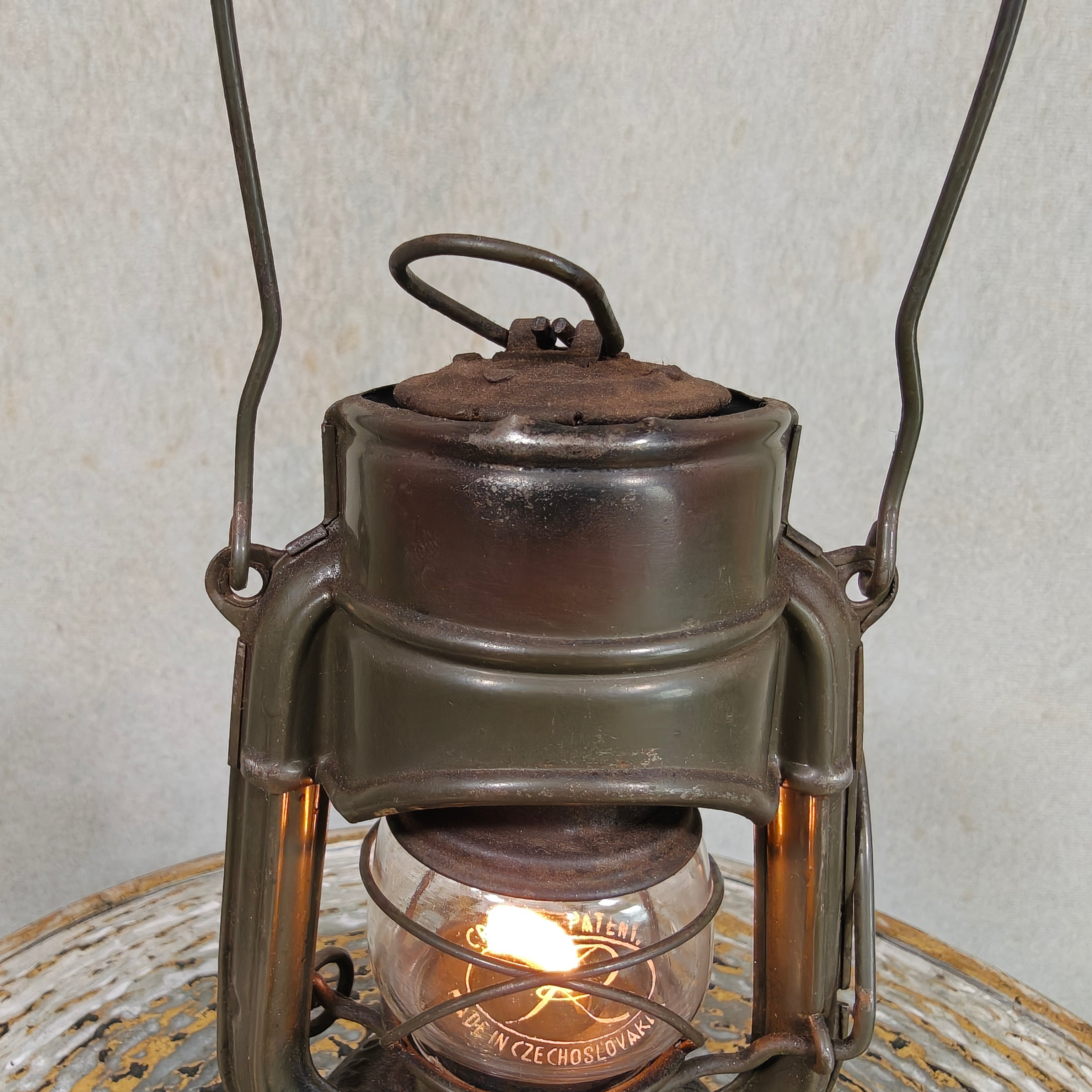 Rare Pre-War Feuerhand Atom 75 Hurricane Lantern – Miniature German Oil Lantern 1930s/1940s