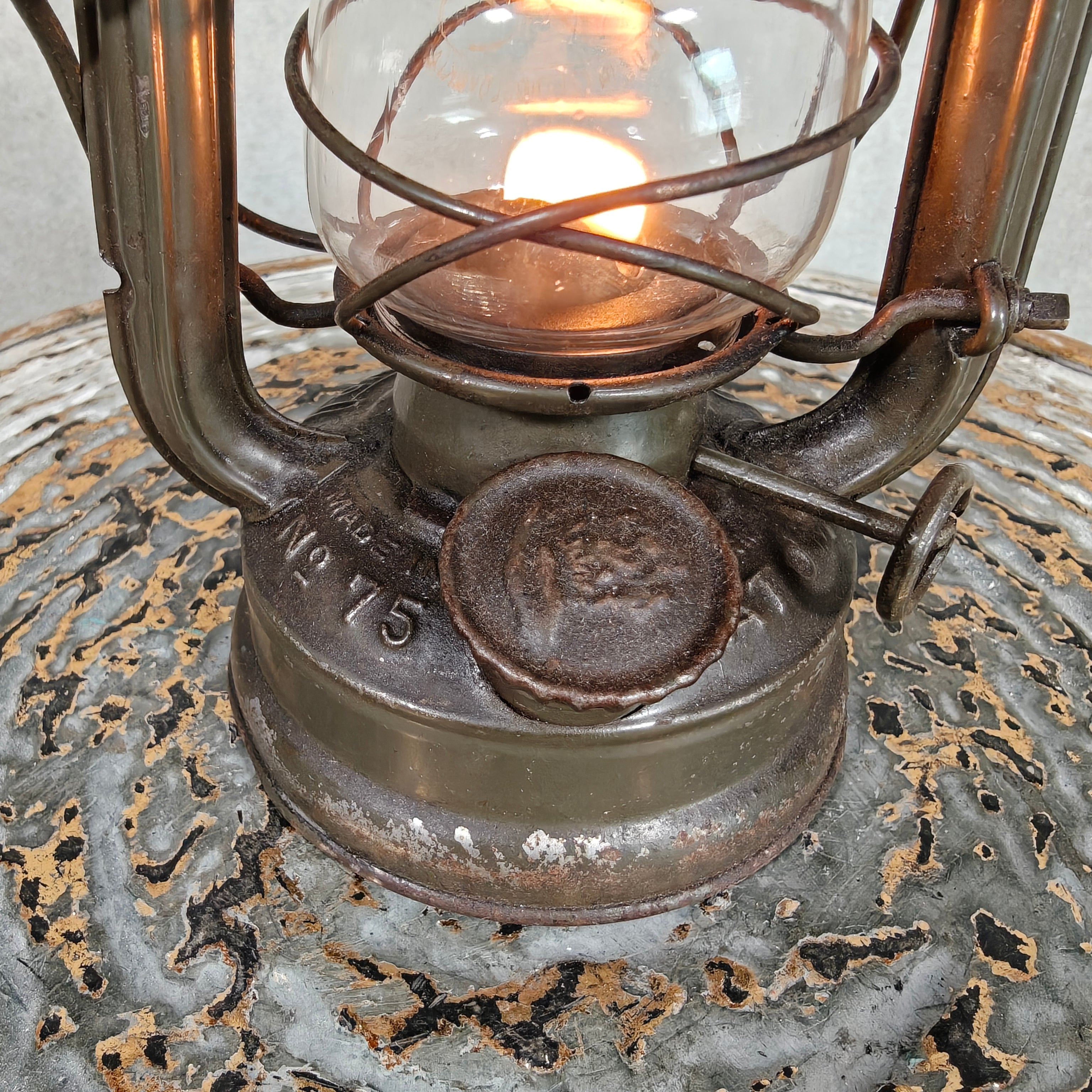Rare Pre-War Feuerhand Atom 75 Hurricane Lantern – Miniature German Oil Lantern 1930s/1940s
