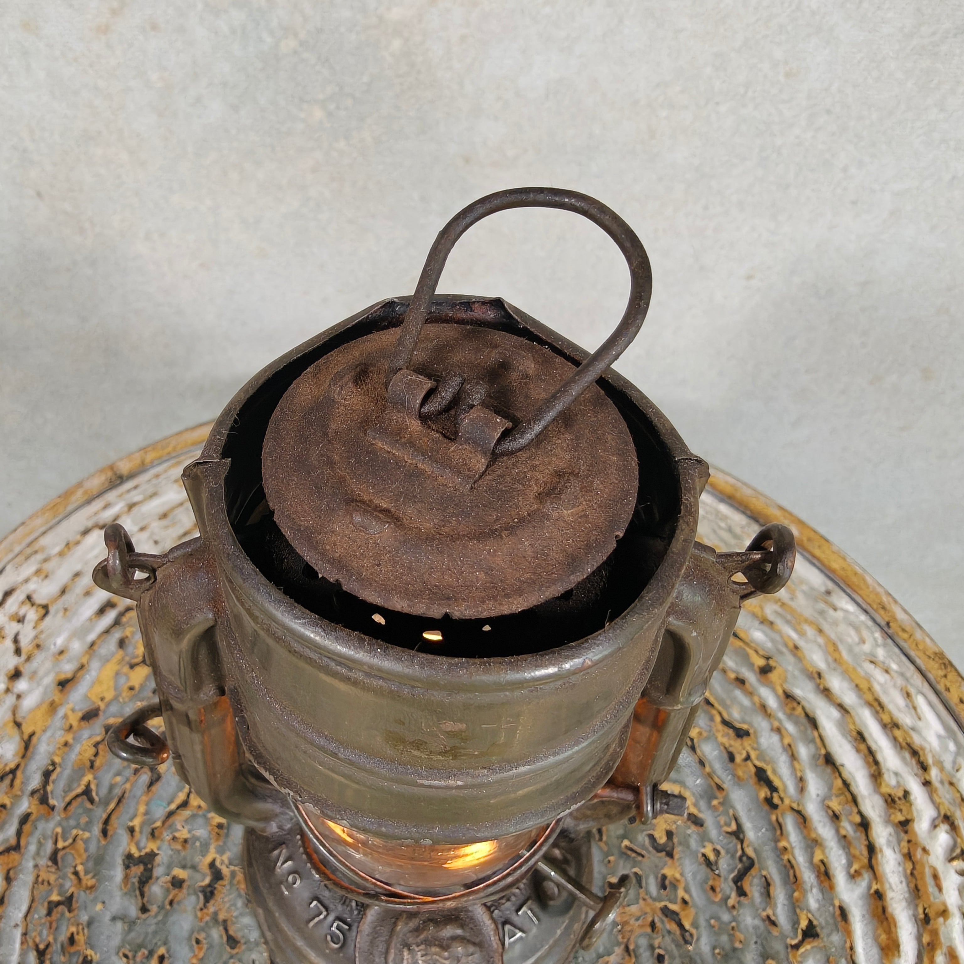 Rare Pre-War Feuerhand Atom 75 Hurricane Lantern – Miniature German Oil Lantern 1930s/1940s