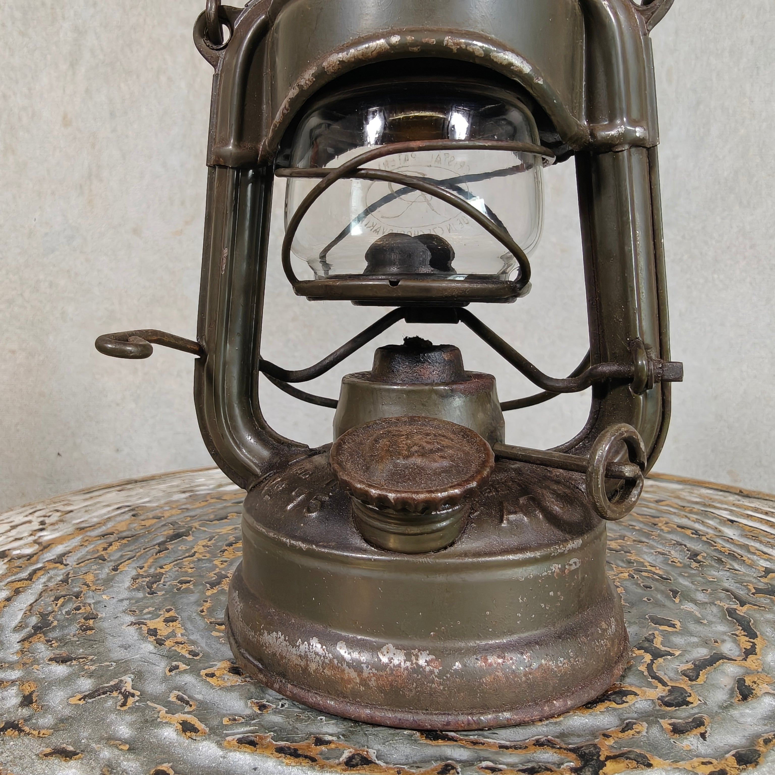 Rare Pre-War Feuerhand Atom 75 Hurricane Lantern – Miniature German Oil Lantern 1930s/1940s