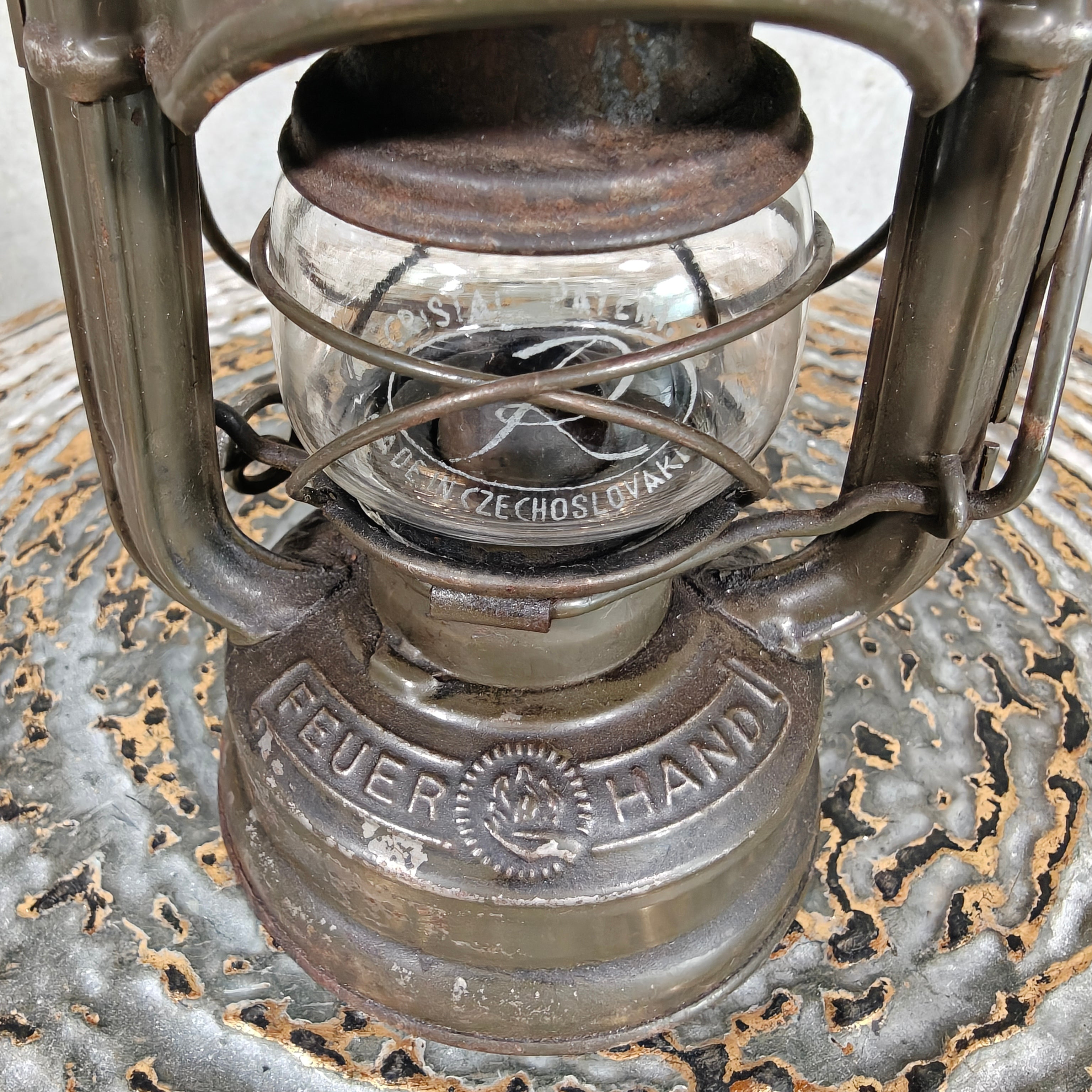 Rare Pre-War Feuerhand Atom 75 Hurricane Lantern – Miniature German Oil Lantern 1930s/1940s