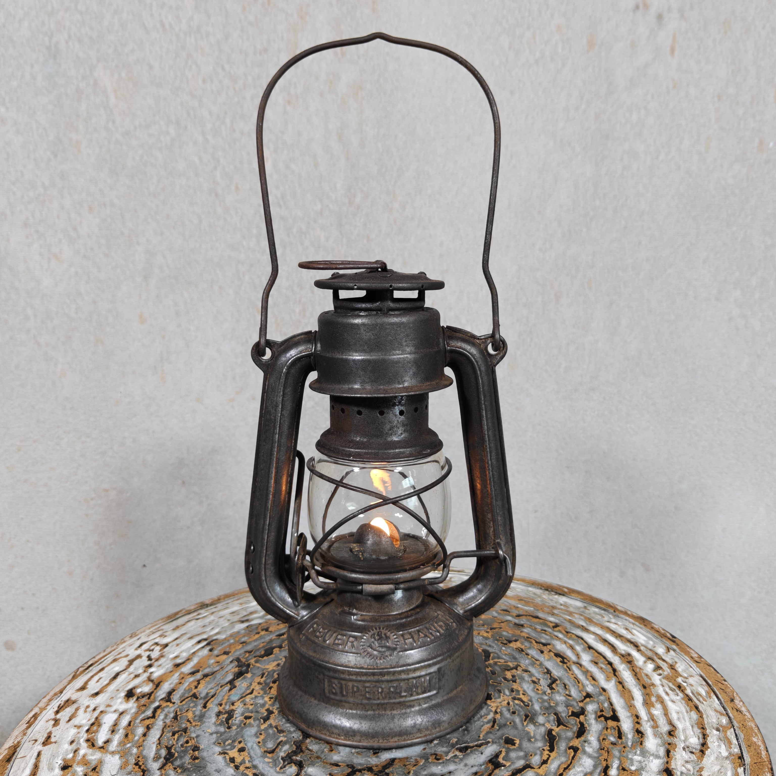 Rare Pre-War Feuerhand 175 Superflam Hurricane Lantern – 1930s French Export Model