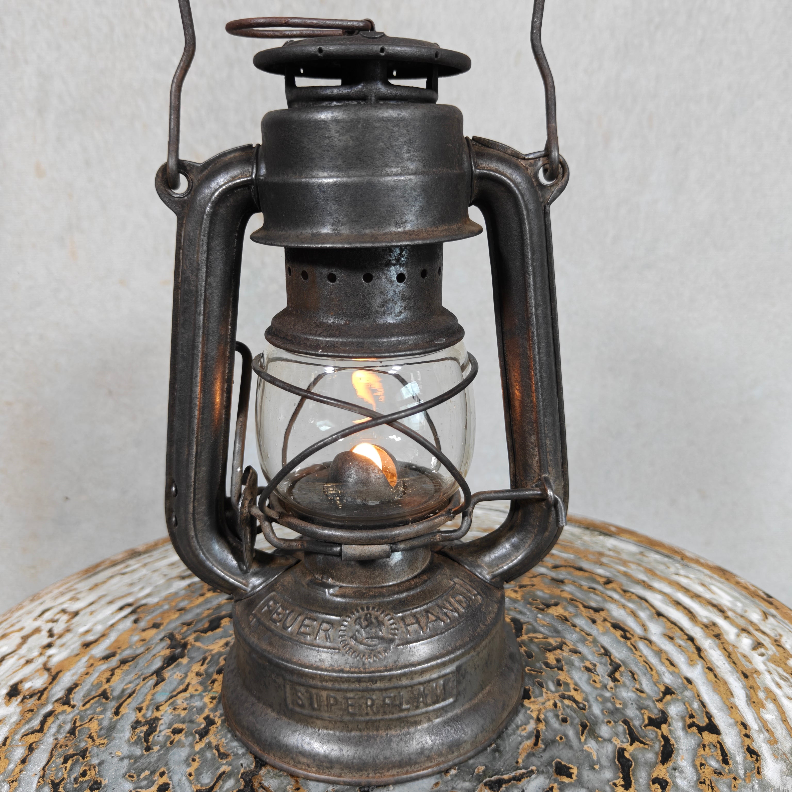 Rare Pre-War Feuerhand 175 Superflam Hurricane Lantern – 1930s French Export Model