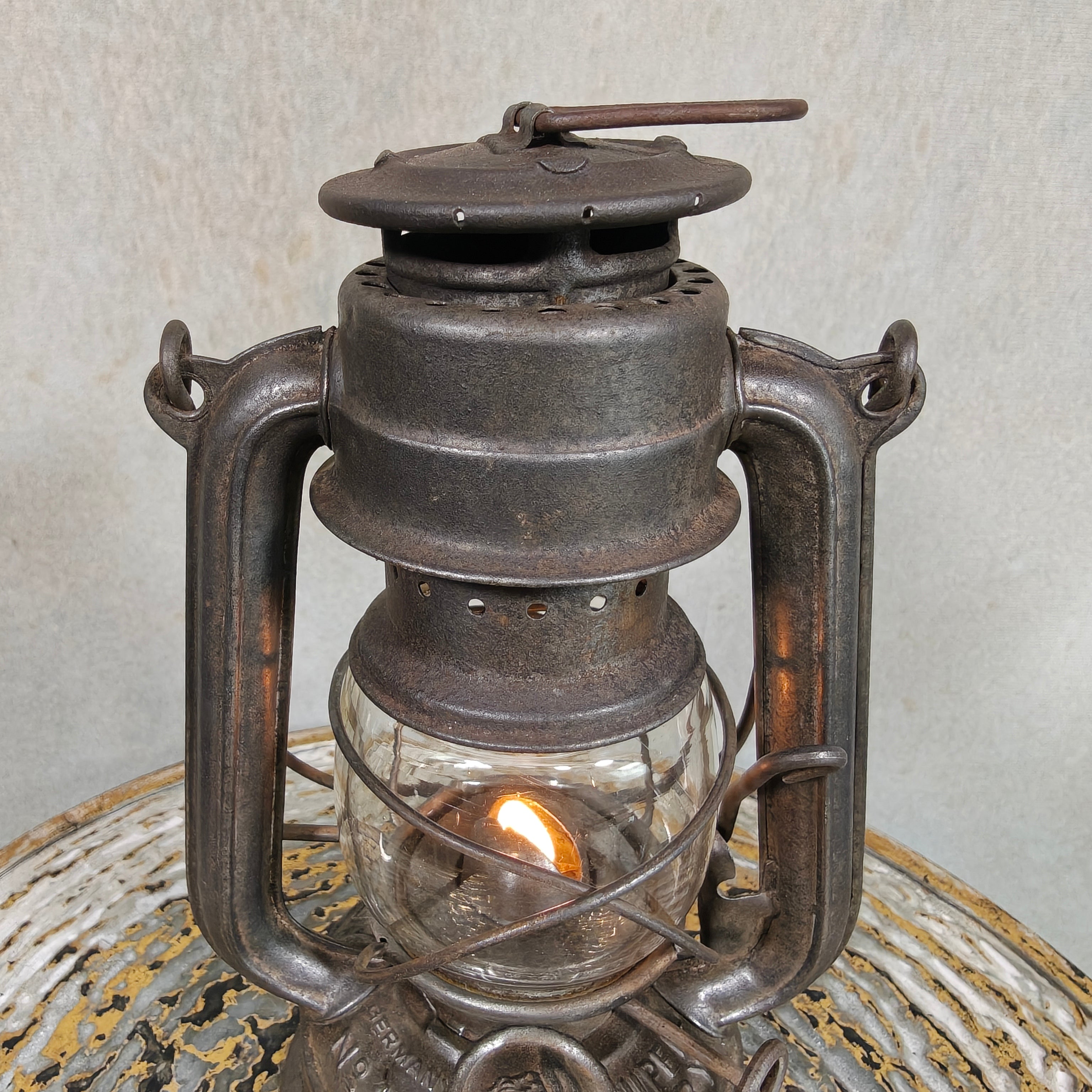 Rare Pre-War Feuerhand 175 Superflam Hurricane Lantern – 1930s French Export Model
