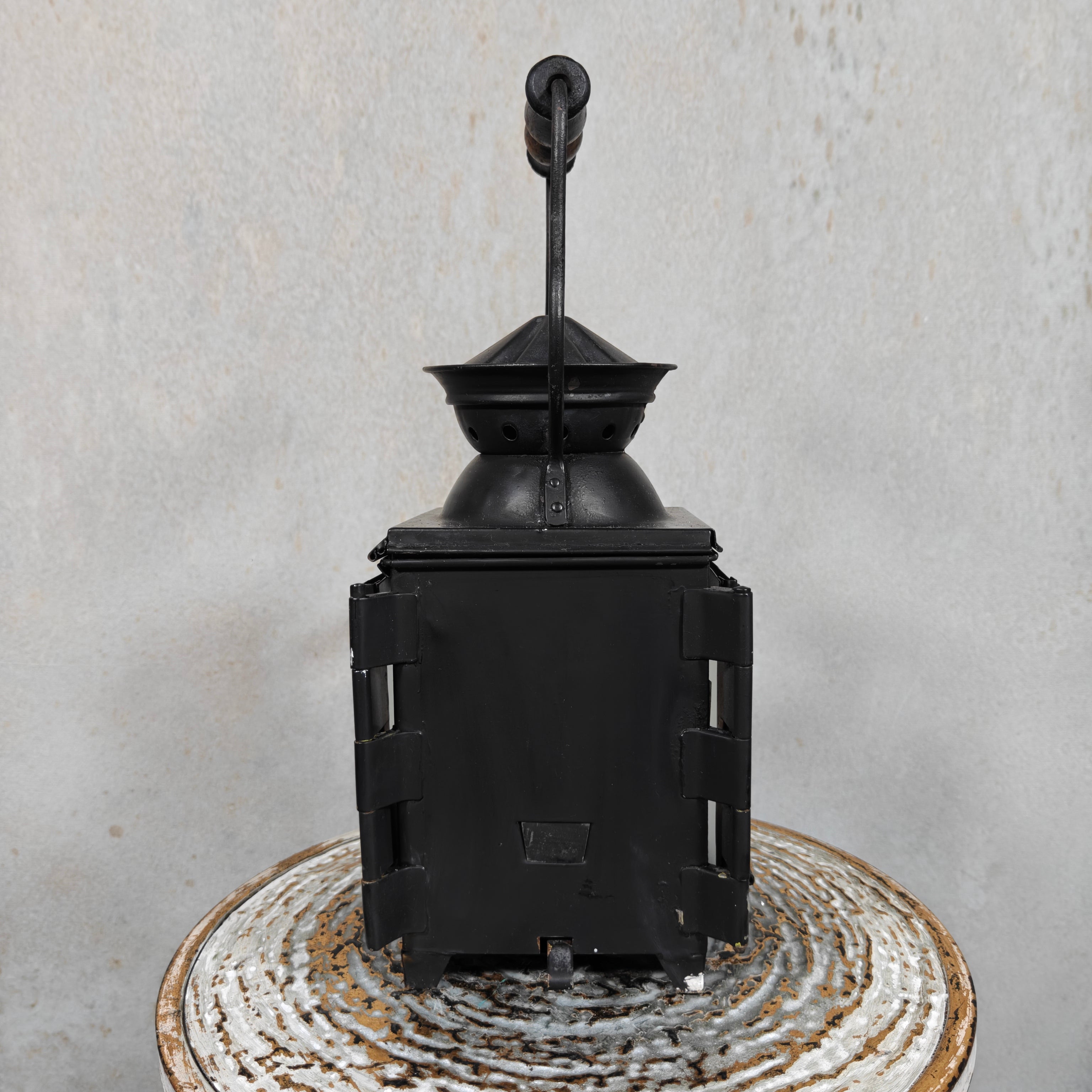 Antique Railway Signal Lantern – Large Oil Train Lamp with Folding Glass Filters circa 1920–1930