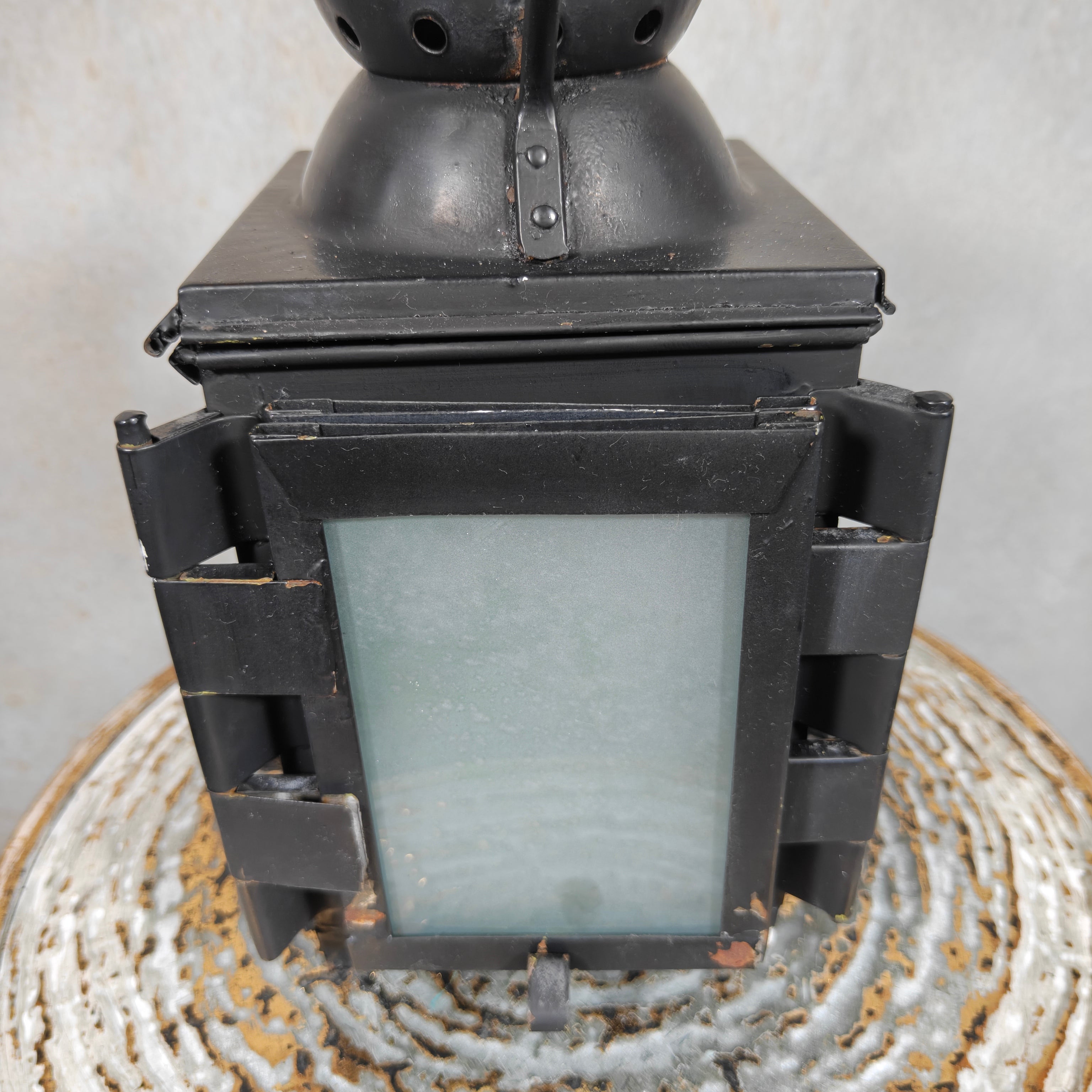 Antique Railway Signal Lantern – Large Oil Train Lamp with Folding Glass Filters circa 1920–1930