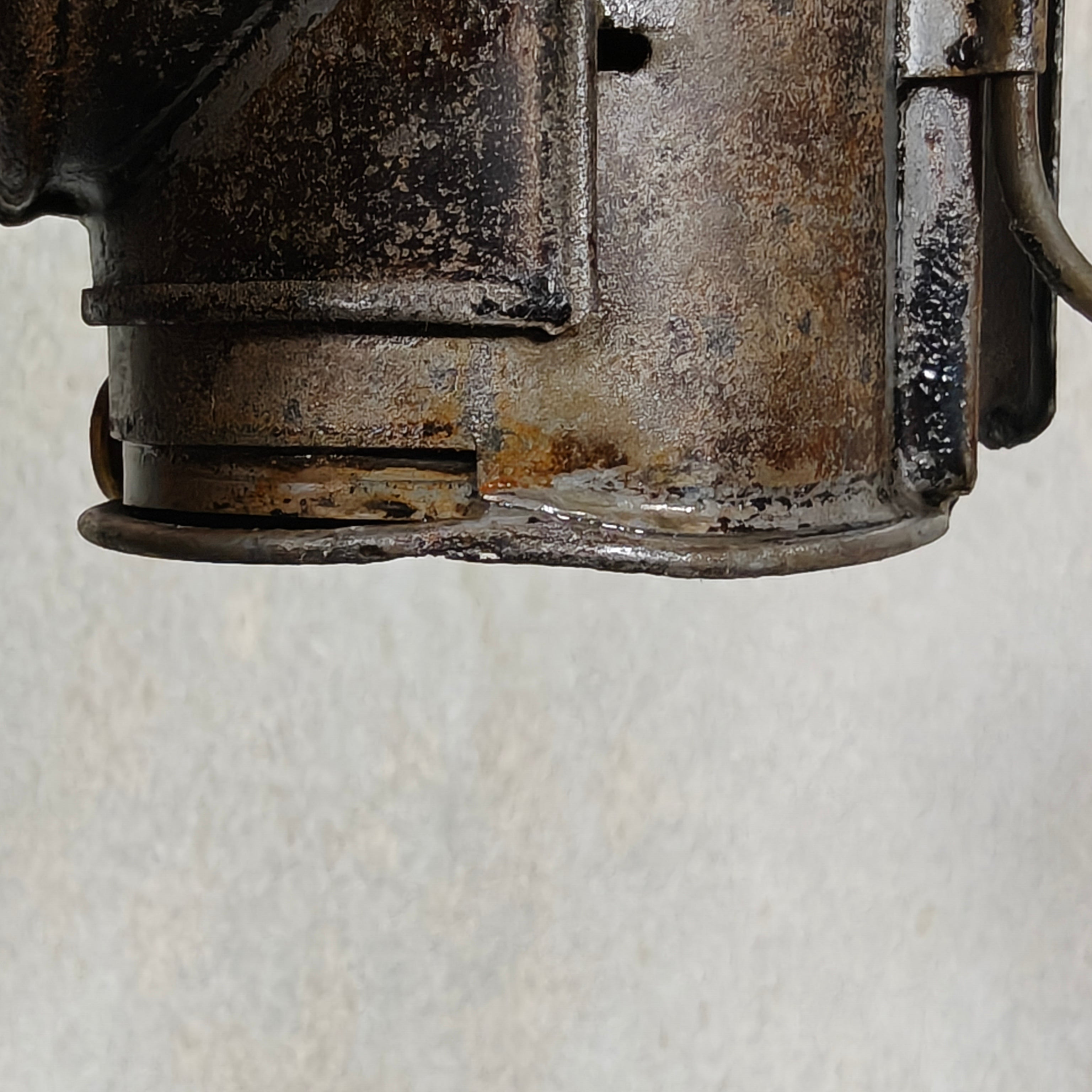 Rare Antique Bullseye Police Lantern – 19th Century Hand Signal Lantern with Candle Holder