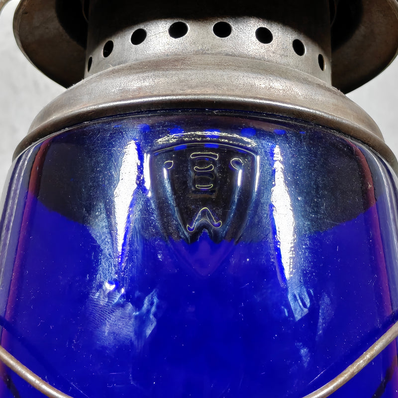 Wilba L200 lantern detail showing the blue-marked glass globe