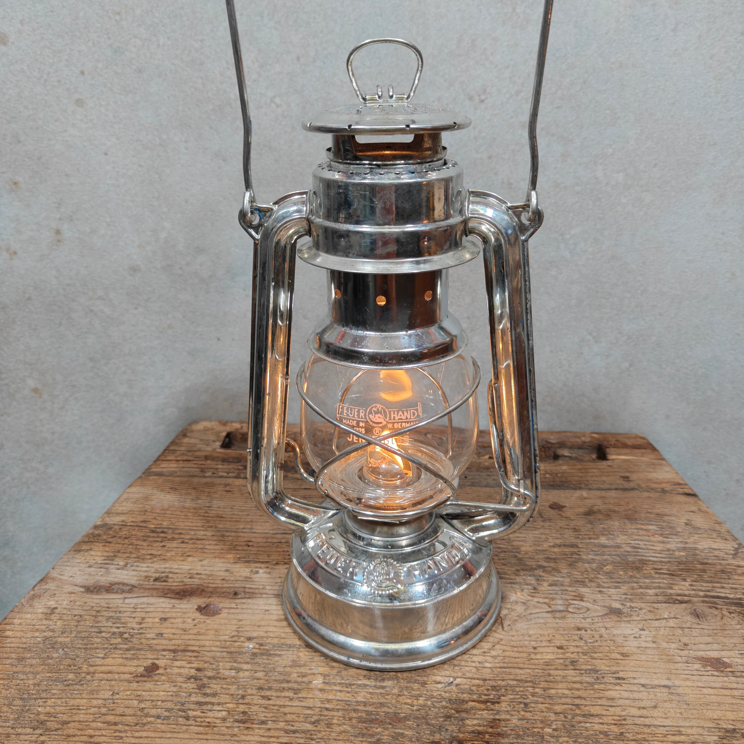 Feuerhand 275 Storm Lantern – Western Germany – In Working Order, Original Marked Globe