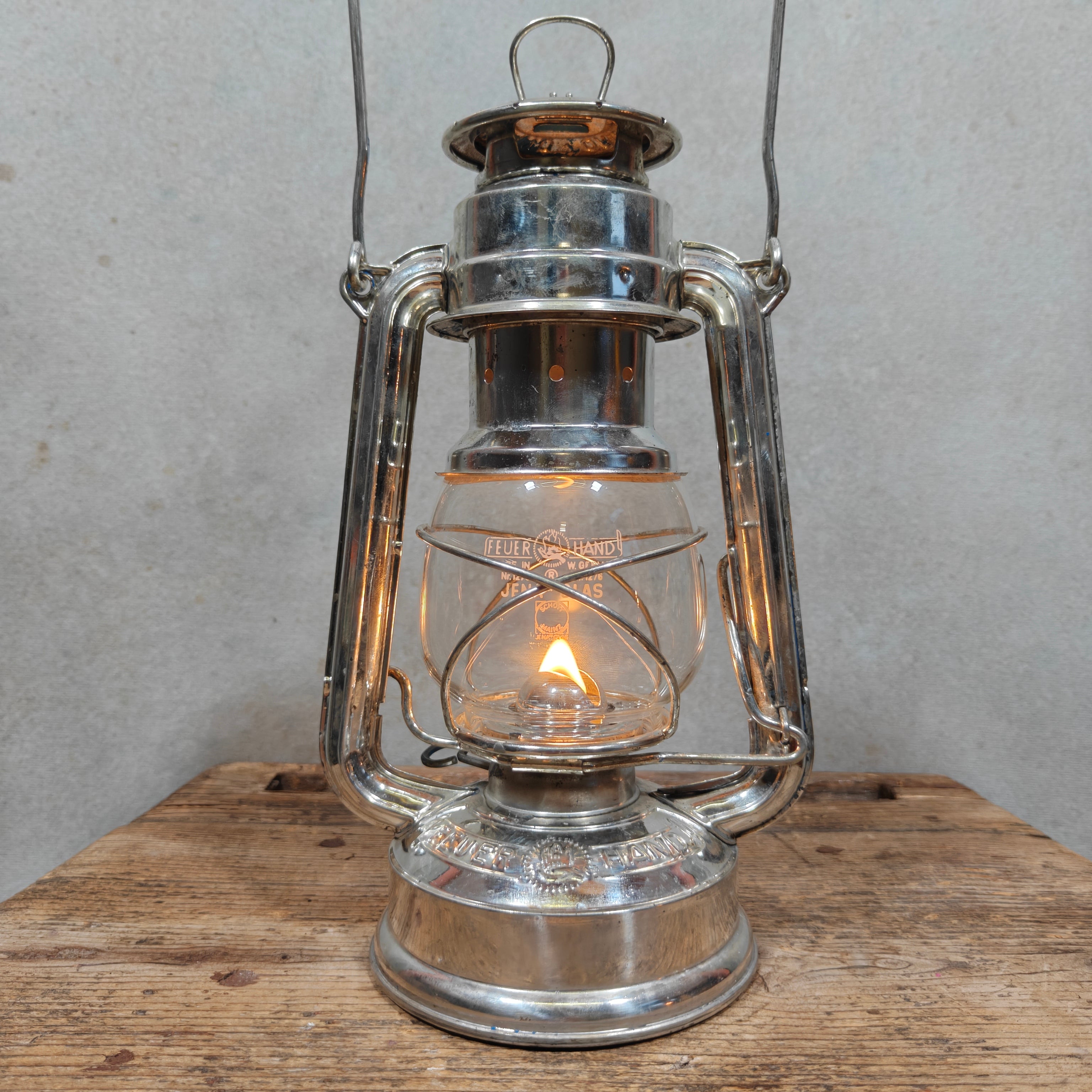 Feuerhand 275 Storm Lantern – Western Germany – In Working Order, Original Marked Globe