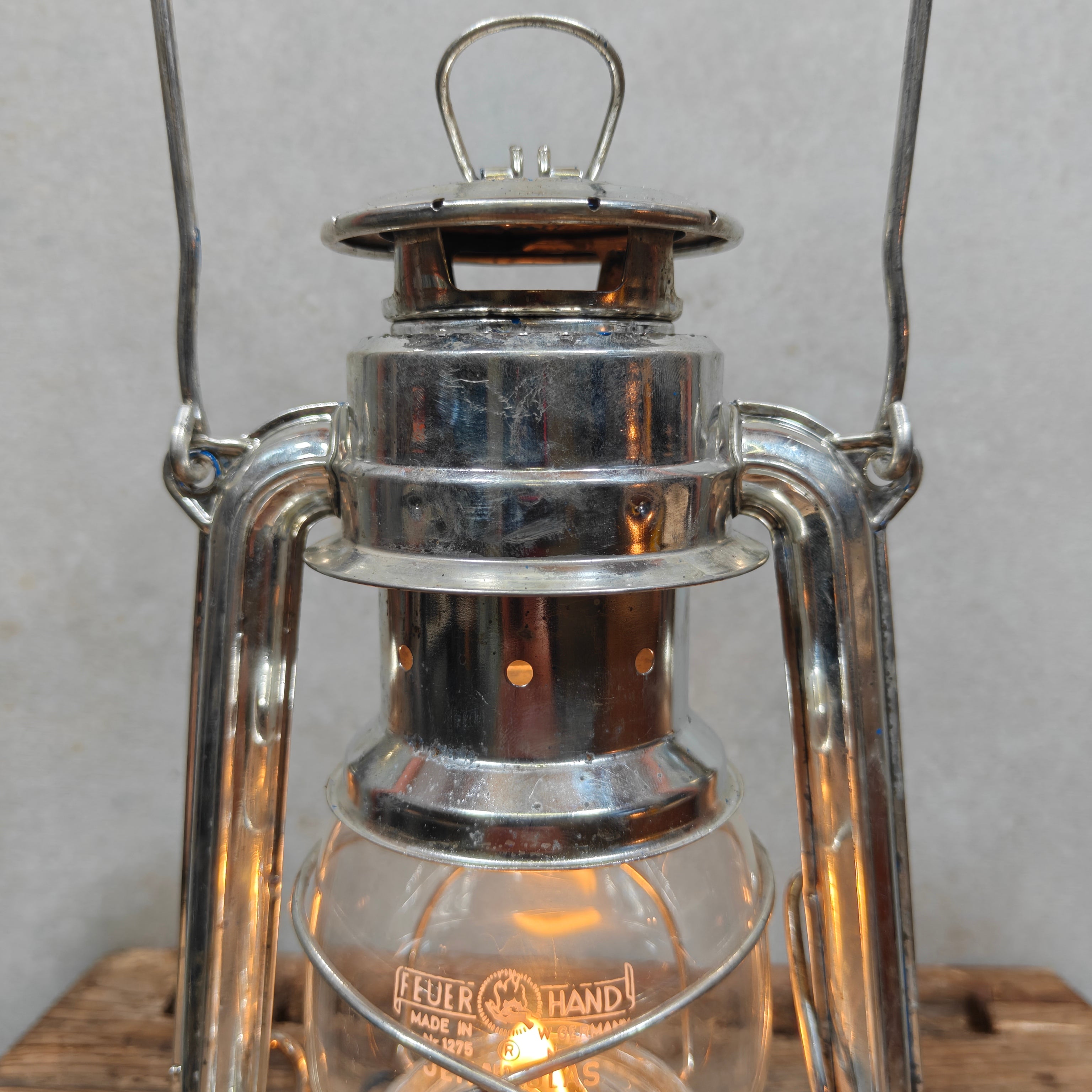 Feuerhand 275 Storm Lantern – Western Germany – In Working Order, Original Marked Globe