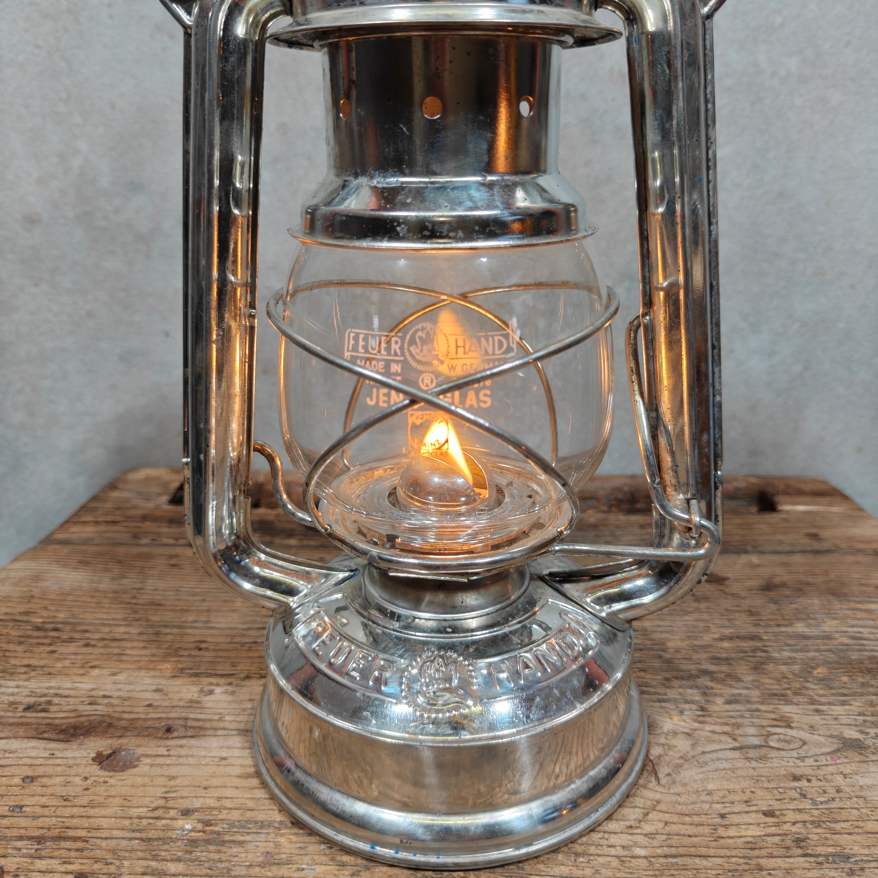 Feuerhand 275 Storm Lantern – Western Germany – In Working Order, Original Marked Globe