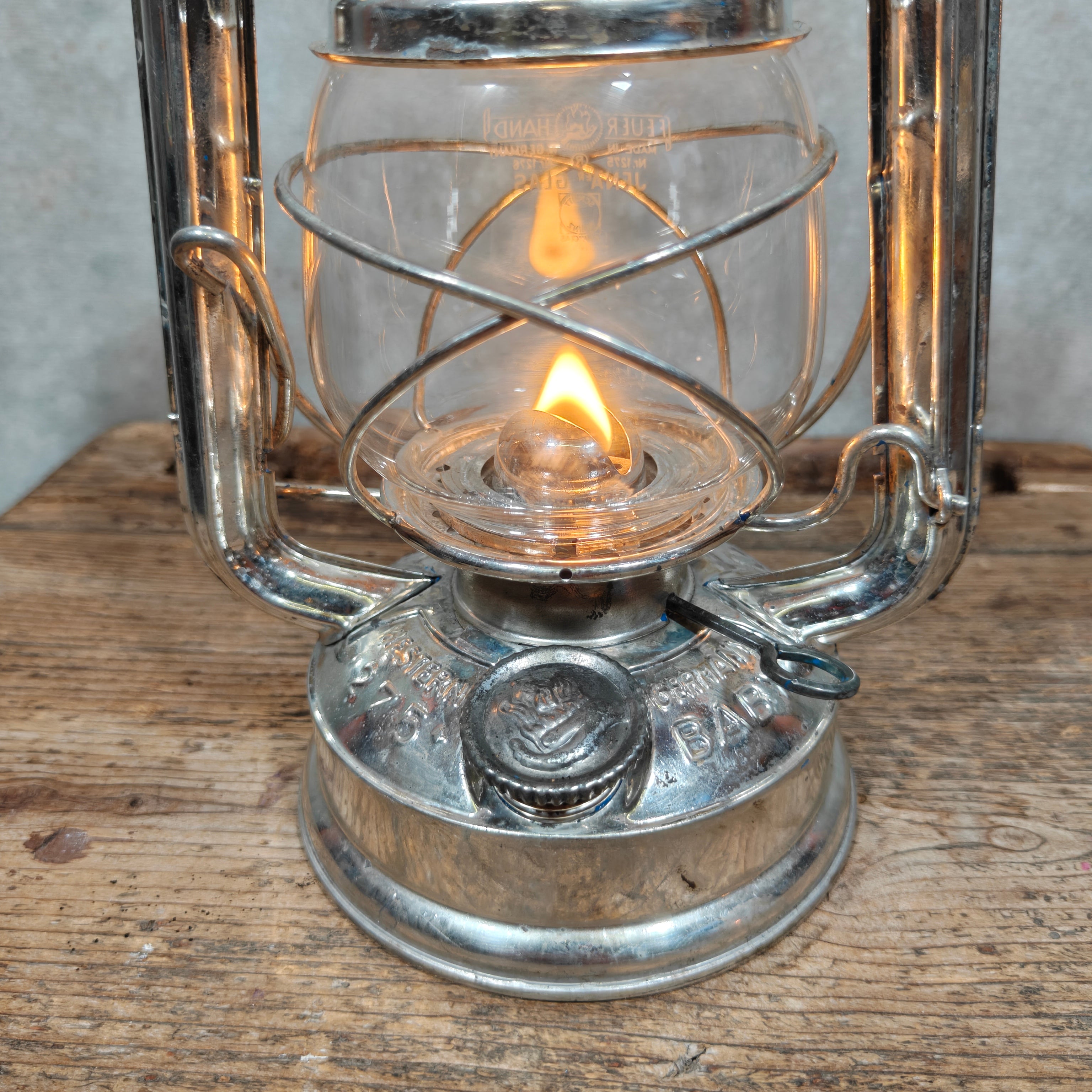 Feuerhand 275 Storm Lantern – Western Germany – In Working Order, Original Marked Globe