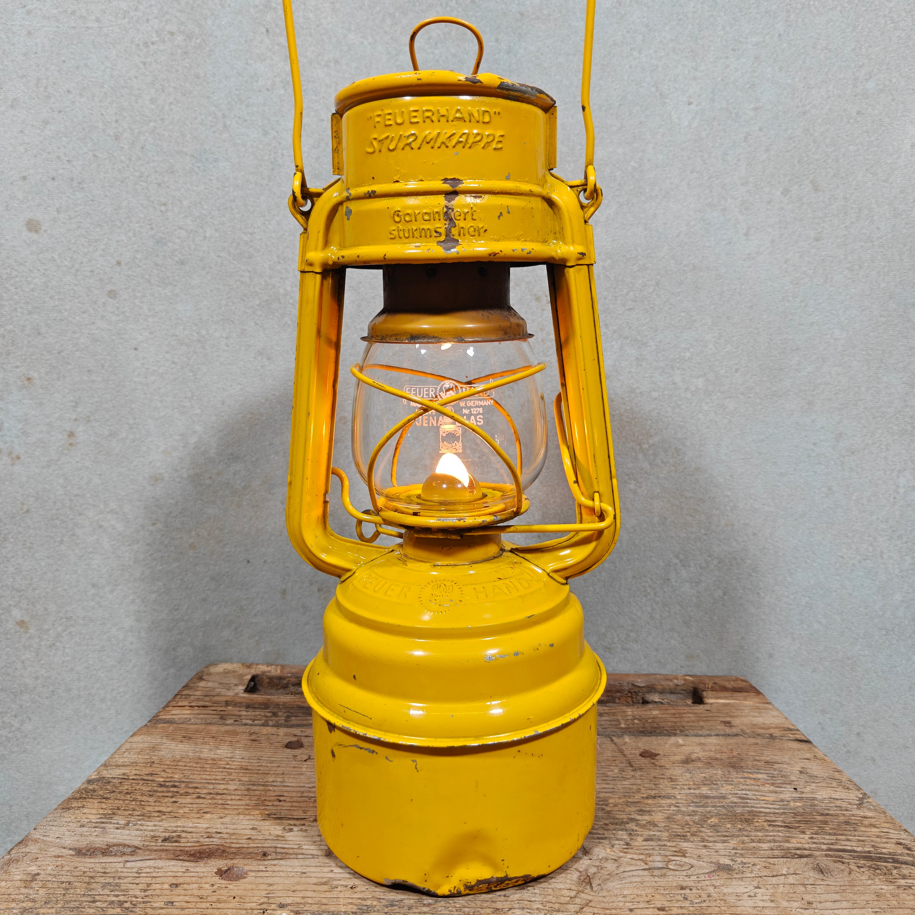 Feuerhand 276 STK/70 "Baby Special" Hurricane Lantern – West Germany – Sturmkappe, Original Marked Globe