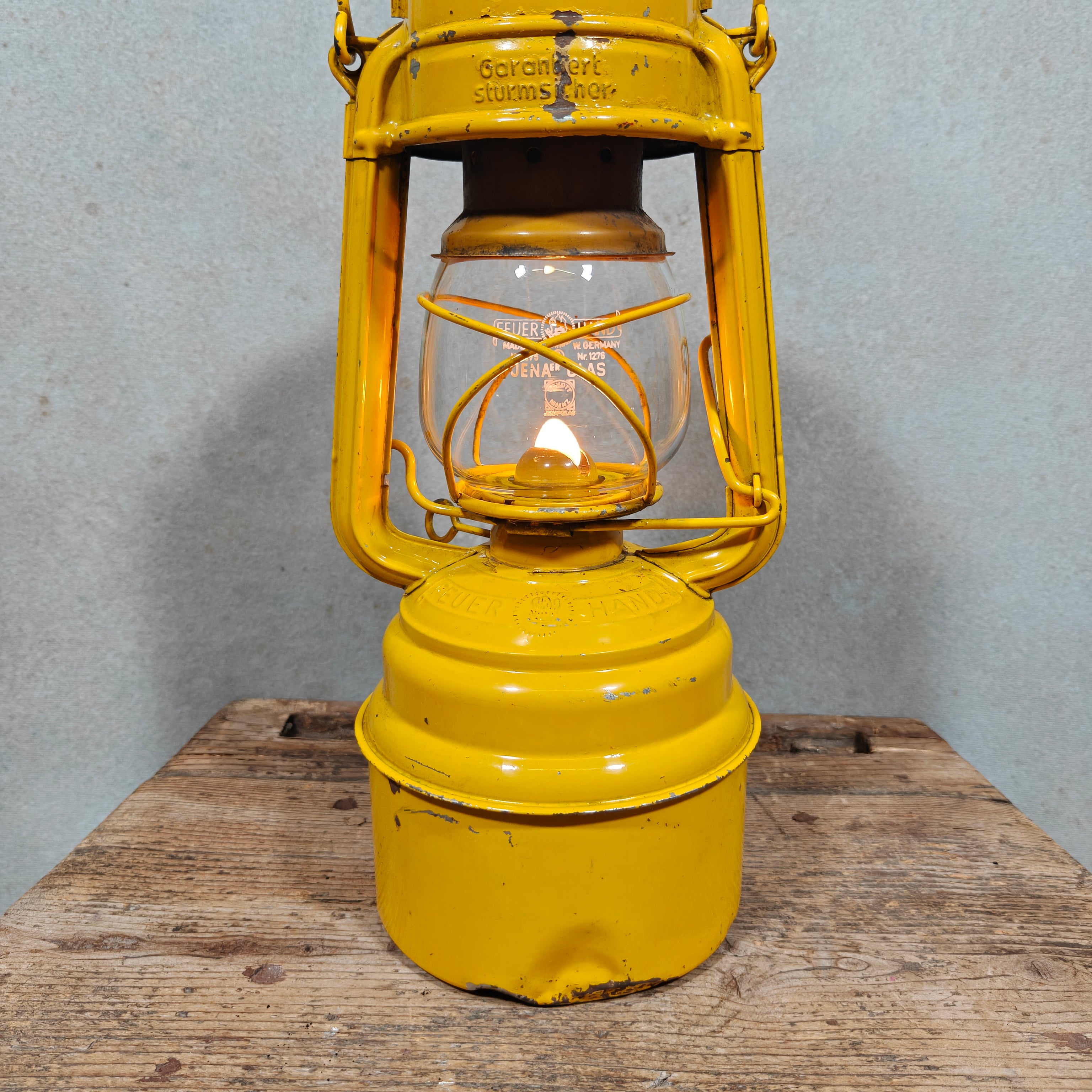 Feuerhand 276 STK/70 "Baby Special" Hurricane Lantern – West Germany – Sturmkappe, Original Marked Globe