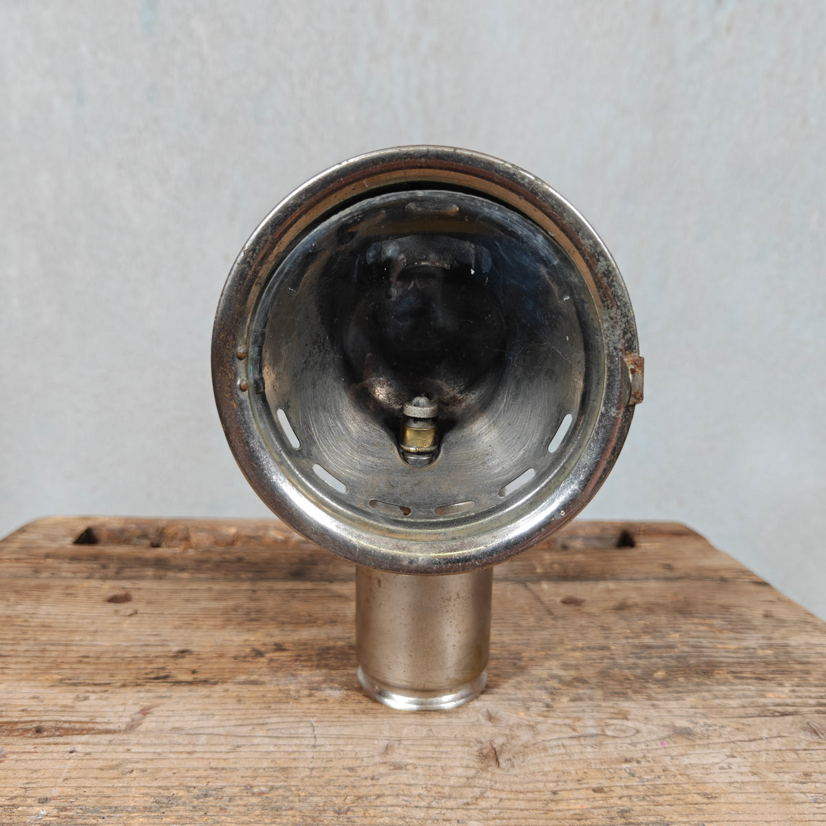 Antique Carbide Bicycle Lamp Herm. Riemann's Favorit No. 270B – Chemnitz-Gablenz, c. 1900–1920 – Nickel, Oak Leaf and DRGM