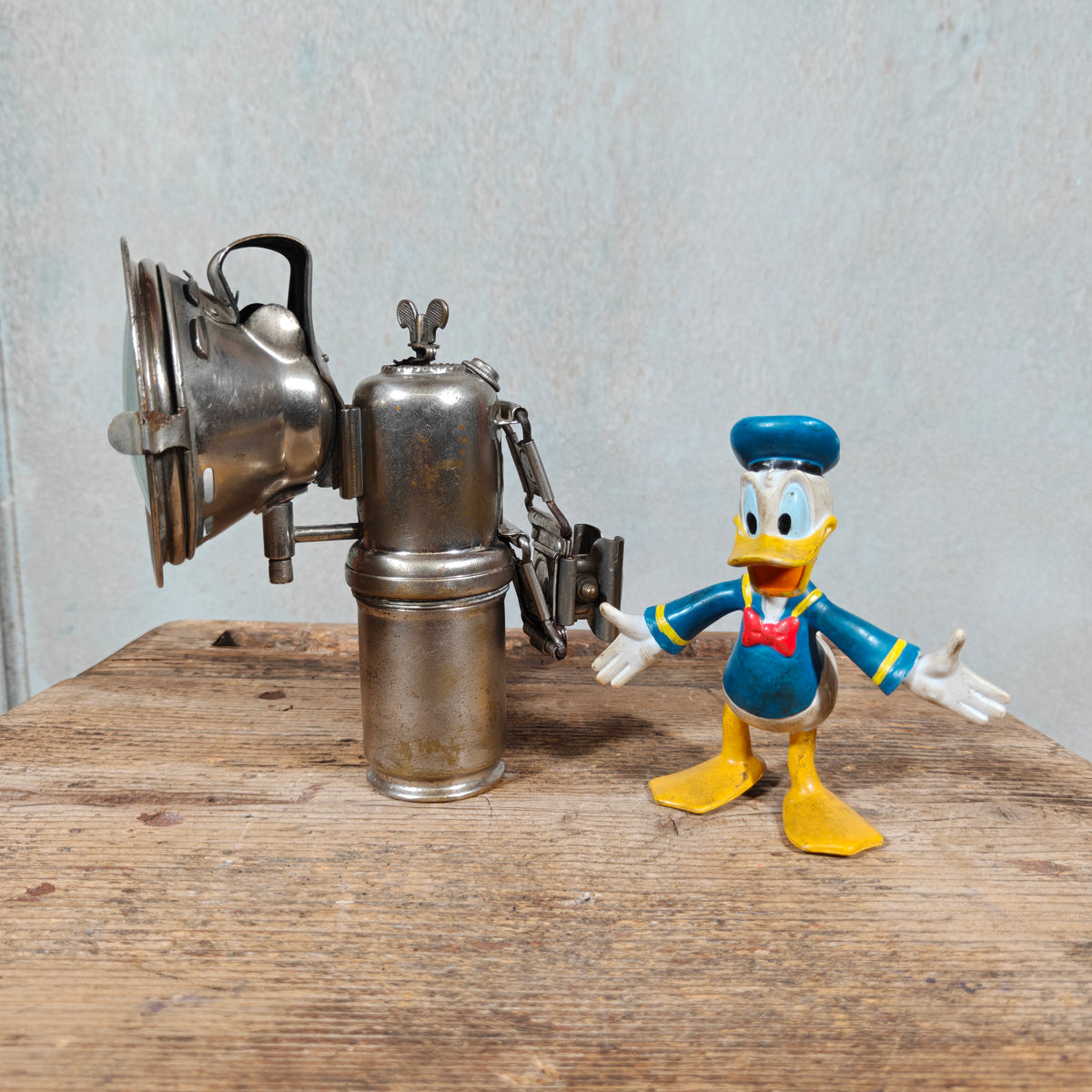 Antique Carbide Bicycle Lamp Herm. Riemann's Favorit No. 270B – Chemnitz-Gablenz, c. 1900–1920 – Nickel, Oak Leaf and DRGM