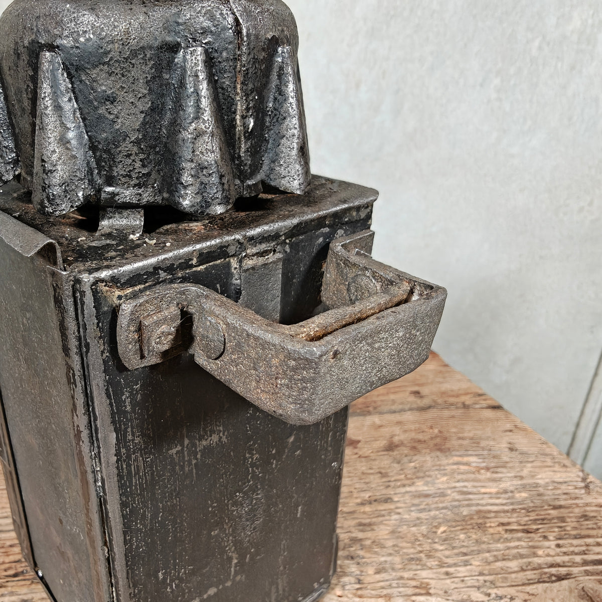Antique Candle Lantern with Sliding Shutter and Swivelling Handle – Unmarked, c. 1900–1930 – Well-Worn but Usable