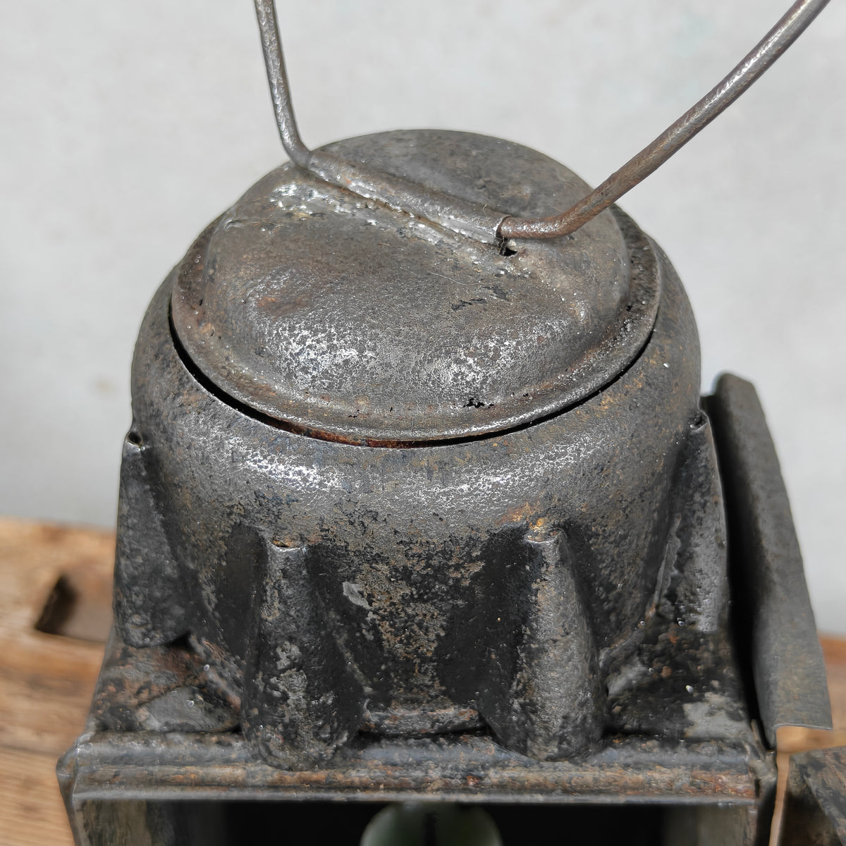 Antique Candle Lantern with Sliding Shutter and Swivelling Handle – Unmarked, c. 1900–1930 – Well-Worn but Usable