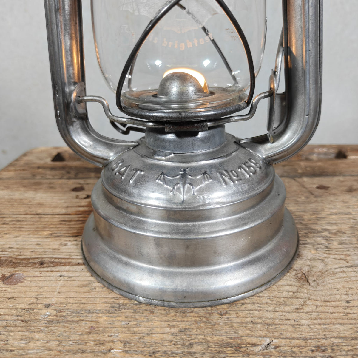 Vintage BAT No. 159 Hurricane Lantern from East Germany – Marked Made in GDR, Globe Marked BAT is Brightest – c. 1970–1989