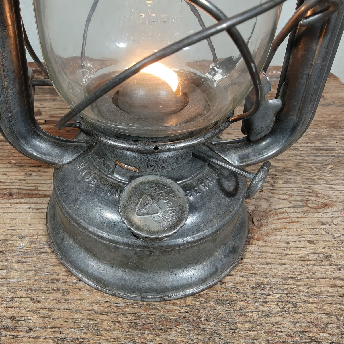 Beautiful 1950s BAT 158 Hurricane Lantern – Early Example with Embossed Bat is Brightest Globe – Made in Germany