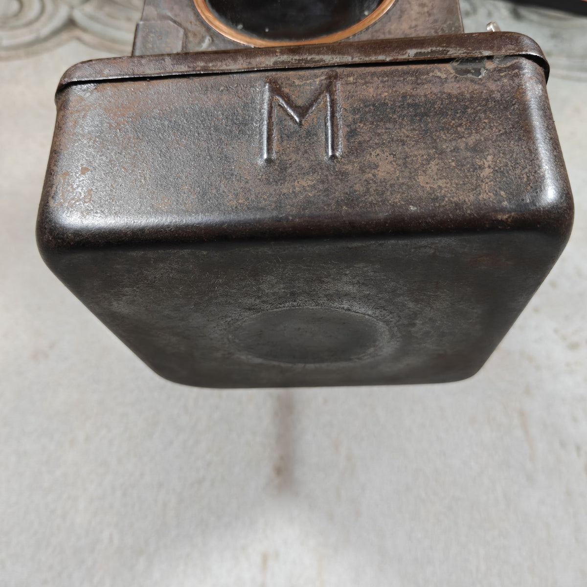 Vintage Welch Patent Railway Lamp BR E – Lamp Manufacturing & Railway Supplies Ltd London – Brass and Copper Details, 23 cm