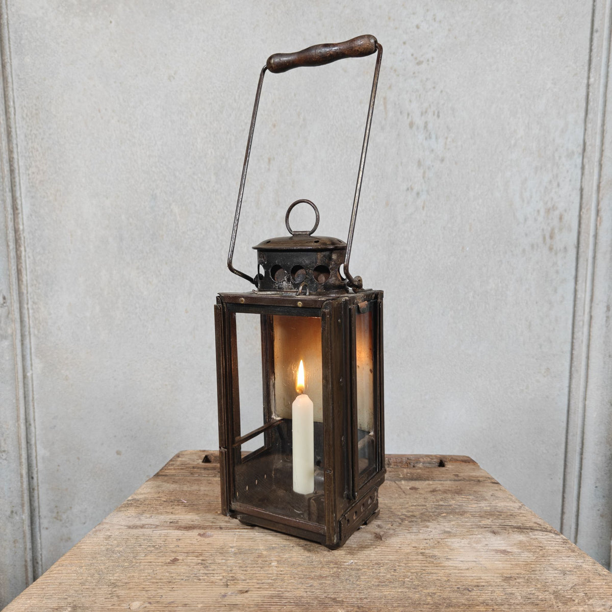 Rare Old and Vintage Hand Lantern / Candle Lantern – Heavy Model – German Maker Gebr. Bing AG
