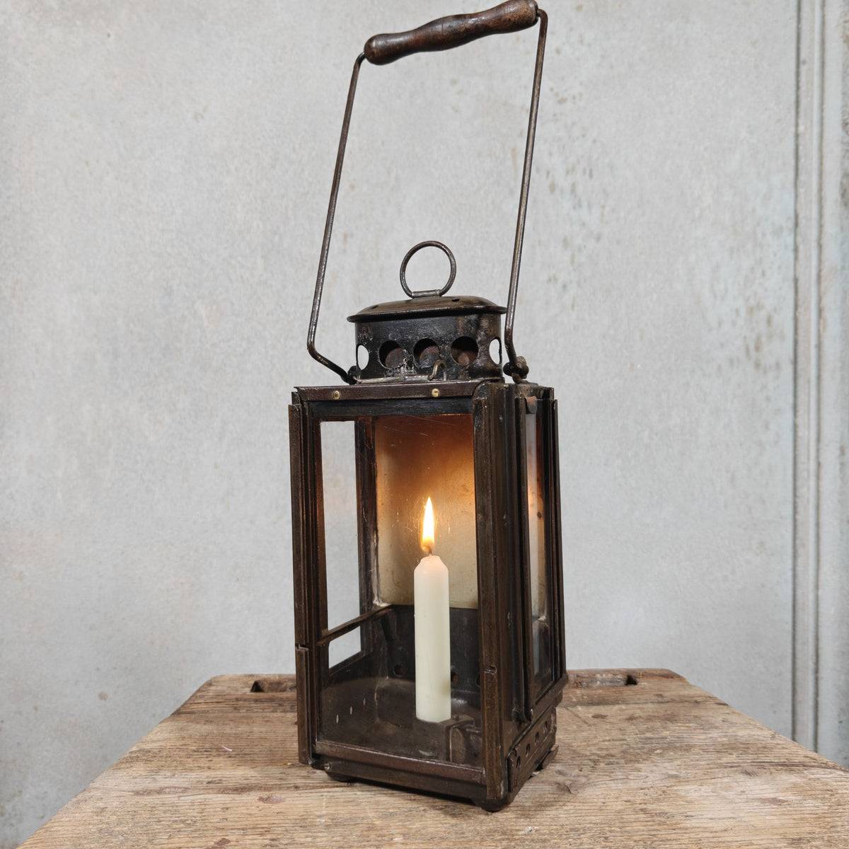 Rare Old and Vintage Hand Lantern / Candle Lantern – Heavy Model – German Maker Gebr. Bing AG