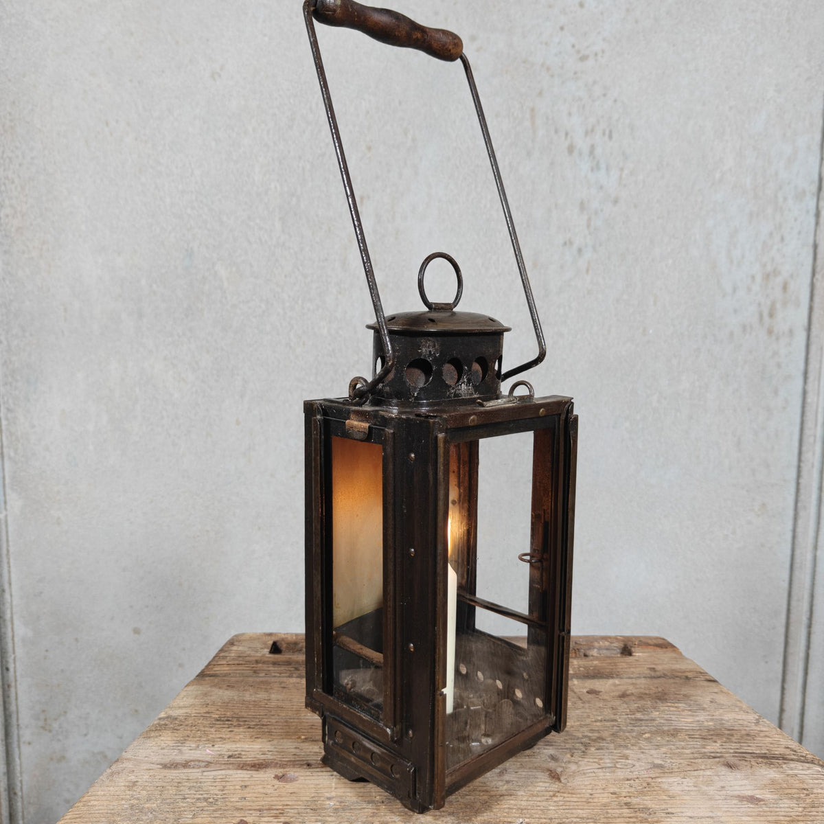 Rare Old and Vintage Hand Lantern / Candle Lantern – Heavy Model – German Maker Gebr. Bing AG
