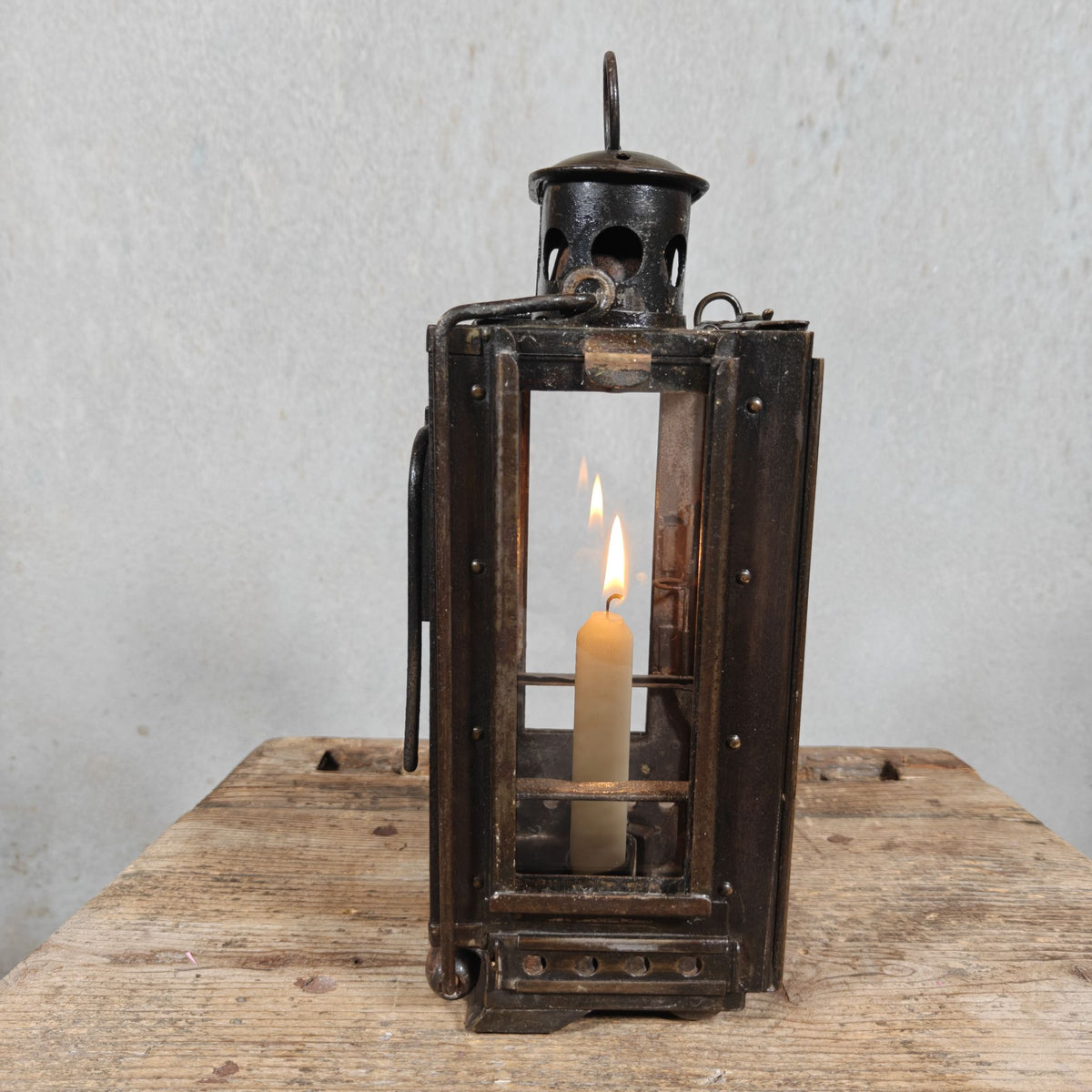 Rare Old and Vintage Hand Lantern / Candle Lantern – Heavy Model – German Maker Gebr. Bing AG