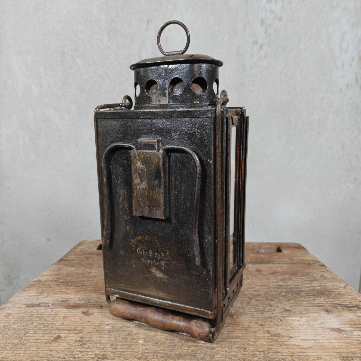 Rare Old and Vintage Hand Lantern / Candle Lantern – Heavy Model – German Maker Gebr. Bing AG