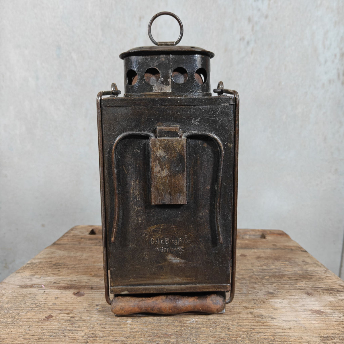 Rare Old and Vintage Hand Lantern / Candle Lantern – Heavy Model – German Maker Gebr. Bing AG