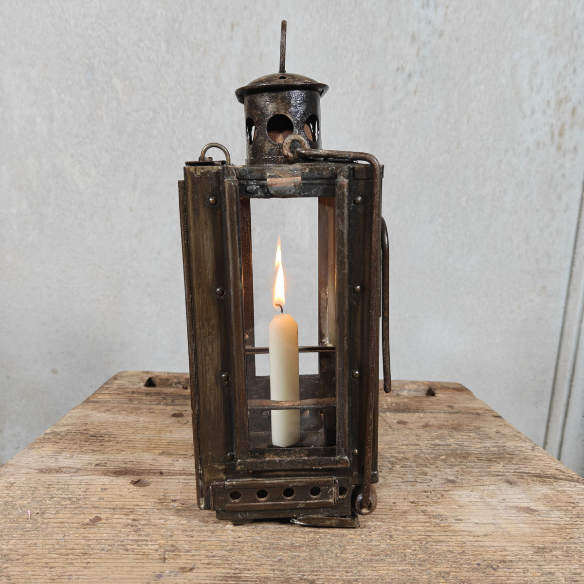 Rare Old and Vintage Hand Lantern / Candle Lantern – Heavy Model – German Maker Gebr. Bing AG