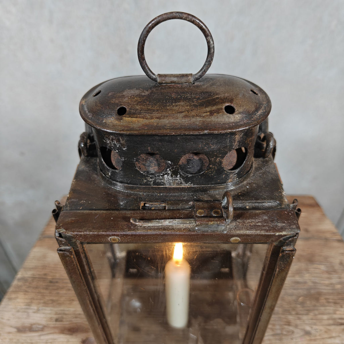 Rare Old and Vintage Hand Lantern / Candle Lantern – Heavy Model – German Maker Gebr. Bing AG