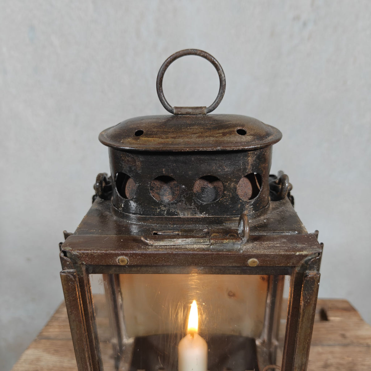 Rare Old and Vintage Hand Lantern / Candle Lantern – Heavy Model – German Maker Gebr. Bing AG