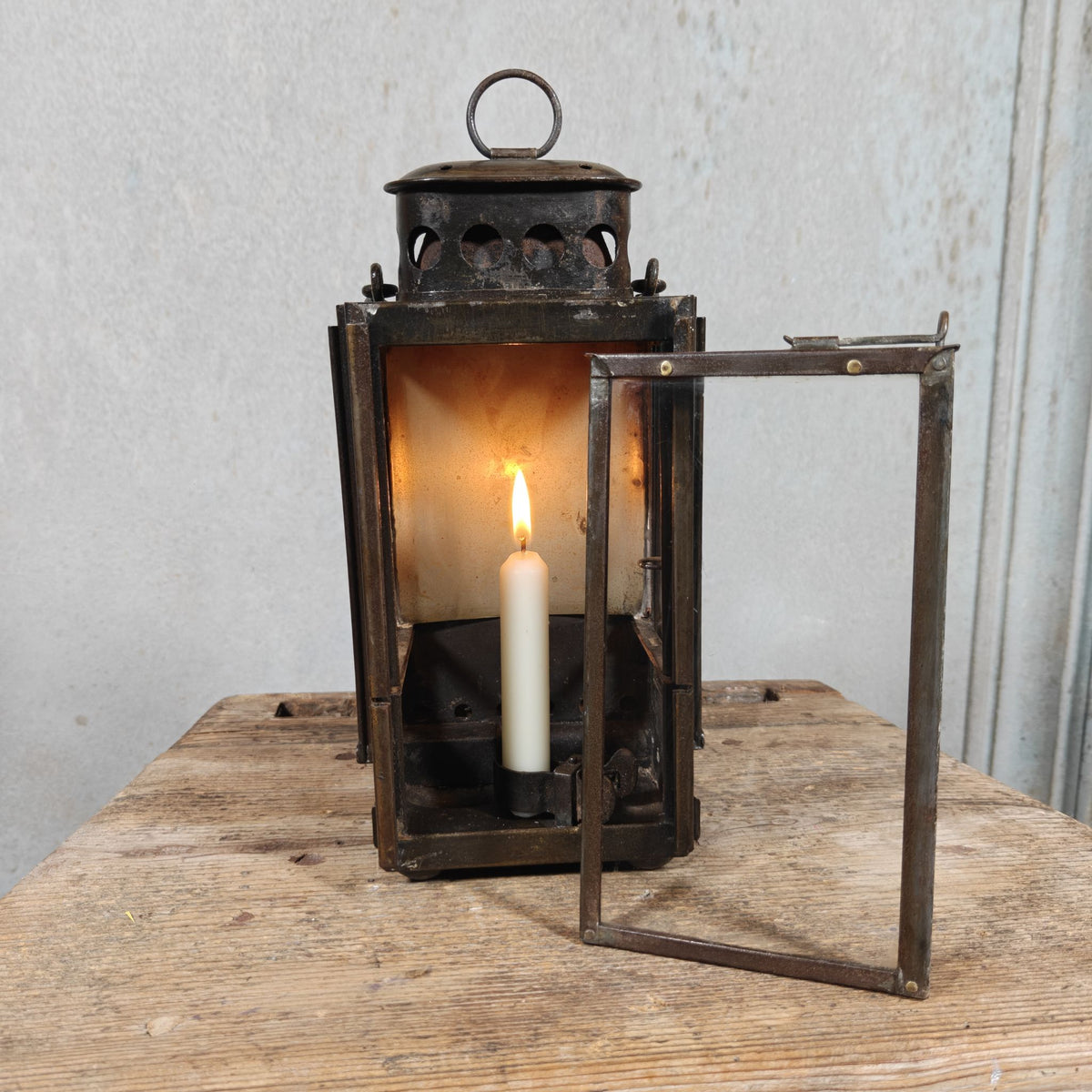 Rare Old and Vintage Hand Lantern / Candle Lantern – Heavy Model – German Maker Gebr. Bing AG
