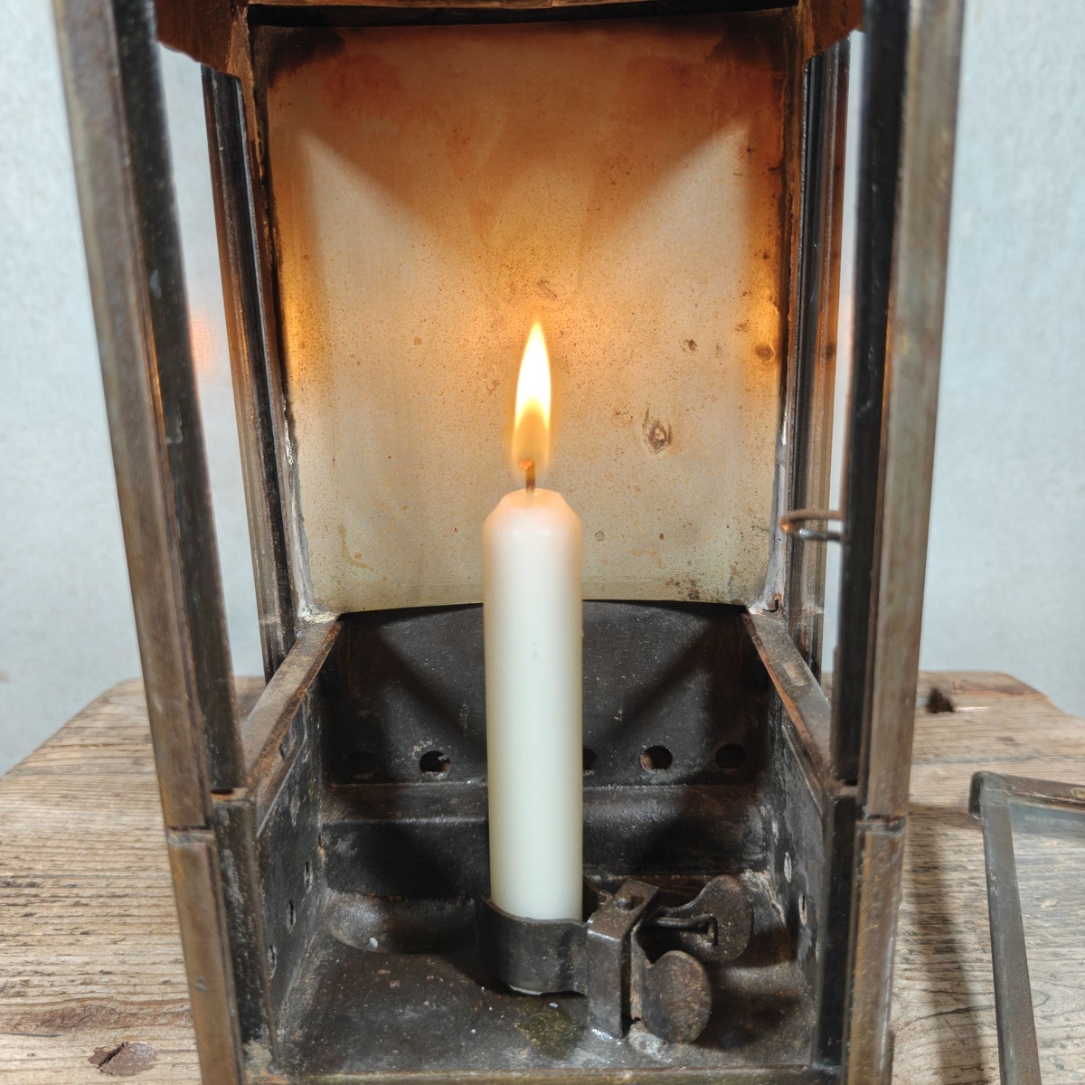 Rare Old and Vintage Hand Lantern / Candle Lantern – Heavy Model – German Maker Gebr. Bing AG