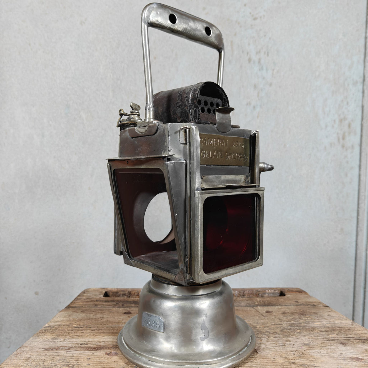 Fantastic Carbide Signal Lamp / Shunting Lamp – Heavy, Solid Model – French Maker Dehail &amp; Grenier Paris – An Eyecatcher