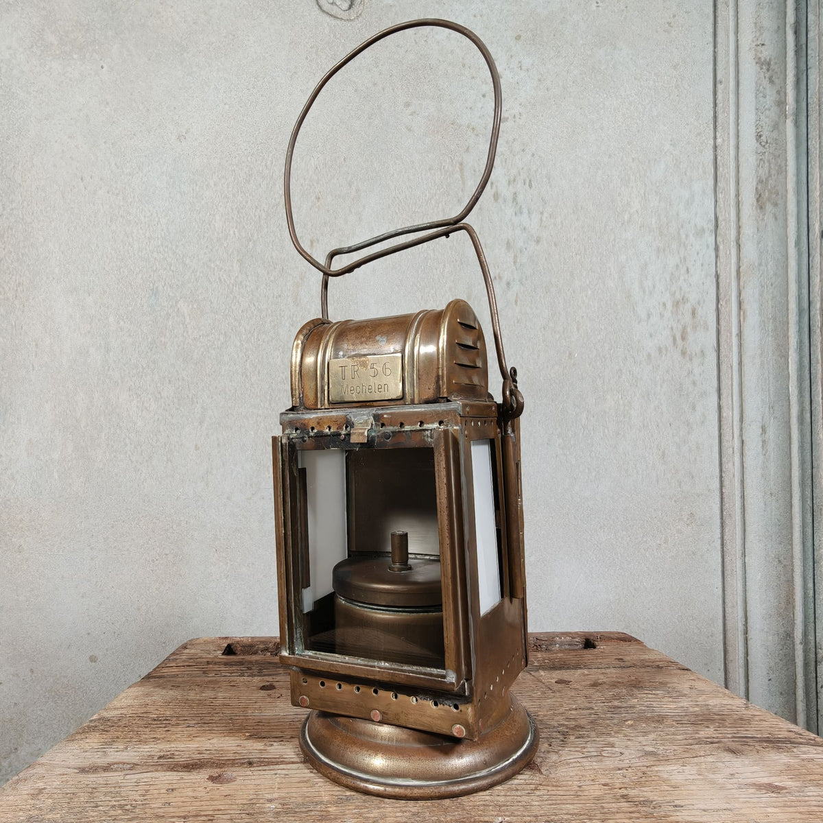 Special Belgian Carbide Signal Lamp – TR 56 Mechelen – Likely 1930s-1950s