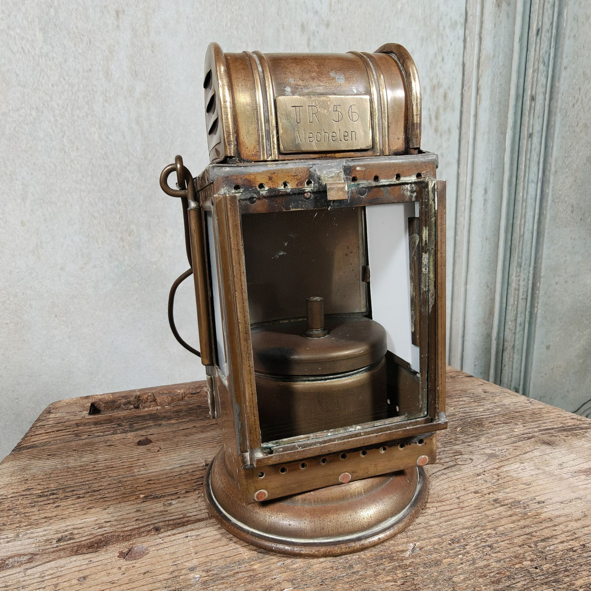 Special Belgian Carbide Signal Lamp – TR 56 Mechelen – Likely 1930s-1950s