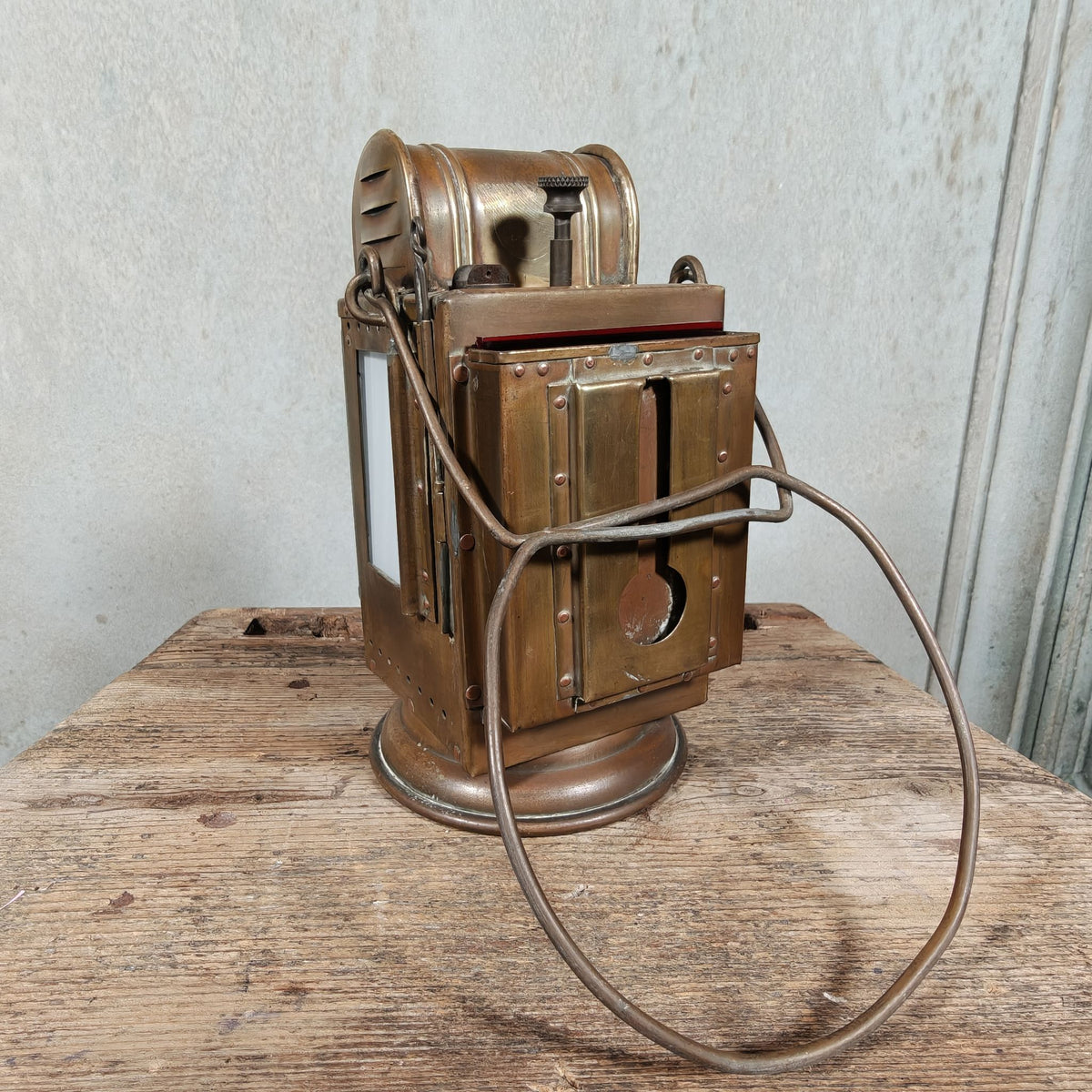 Special Belgian Carbide Signal Lamp – TR 56 Mechelen – Likely 1930s-1950s