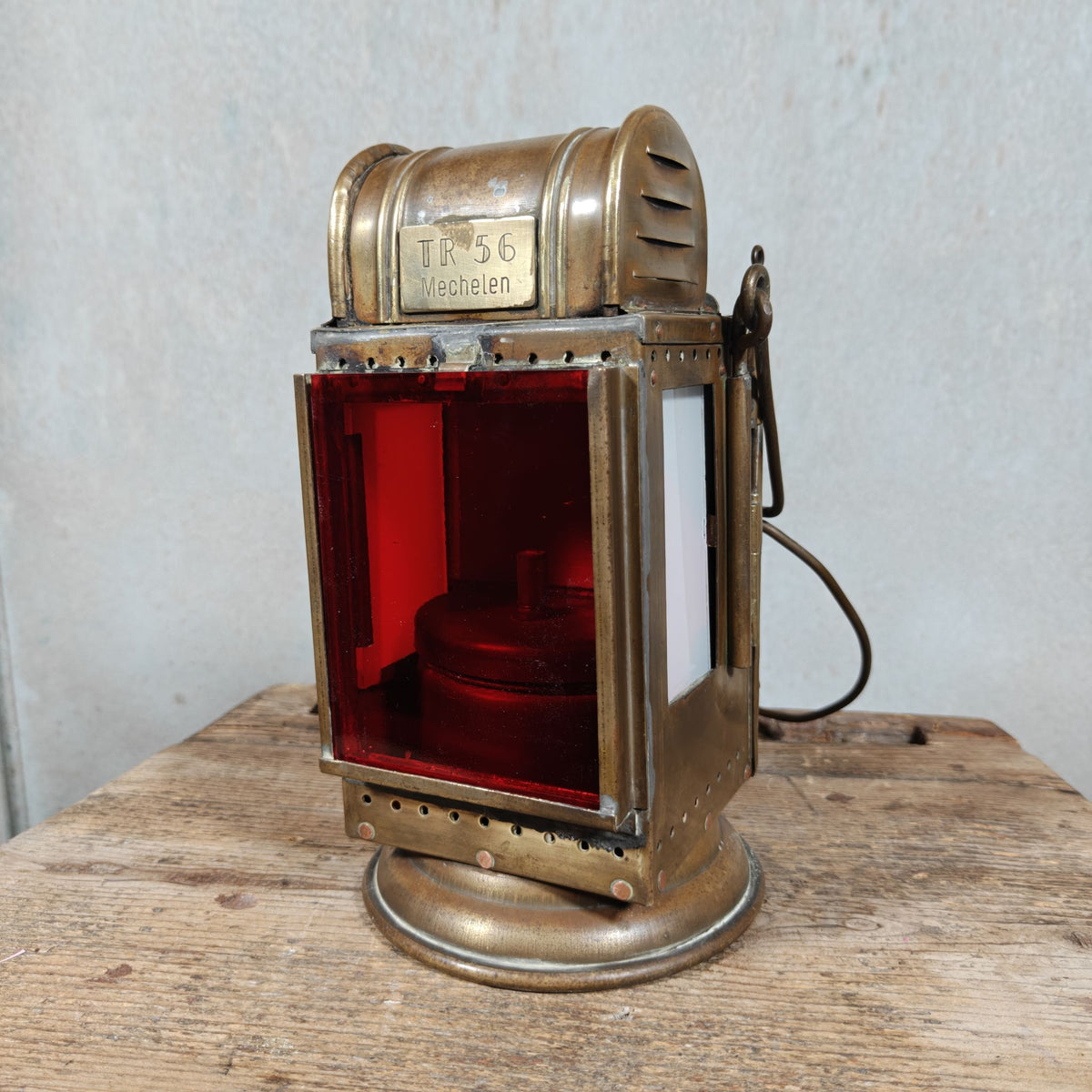 Special Belgian Carbide Signal Lamp – TR 56 Mechelen – Likely 1930s-1950s