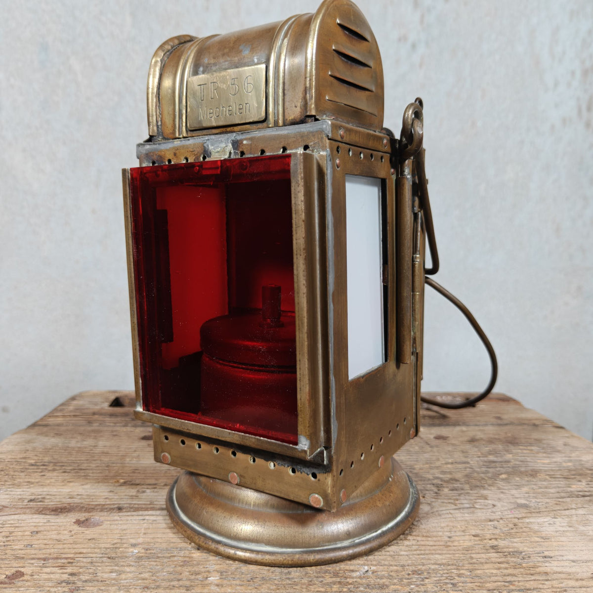 Special Belgian Carbide Signal Lamp – TR 56 Mechelen – Likely 1930s-1950s