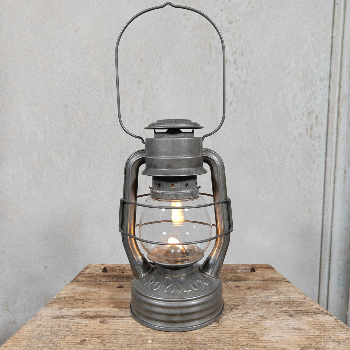 Beautiful French Royalux Hurricane Lantern with Glass Lift – Bte S.G.D.G., Made in France – Working and Complete