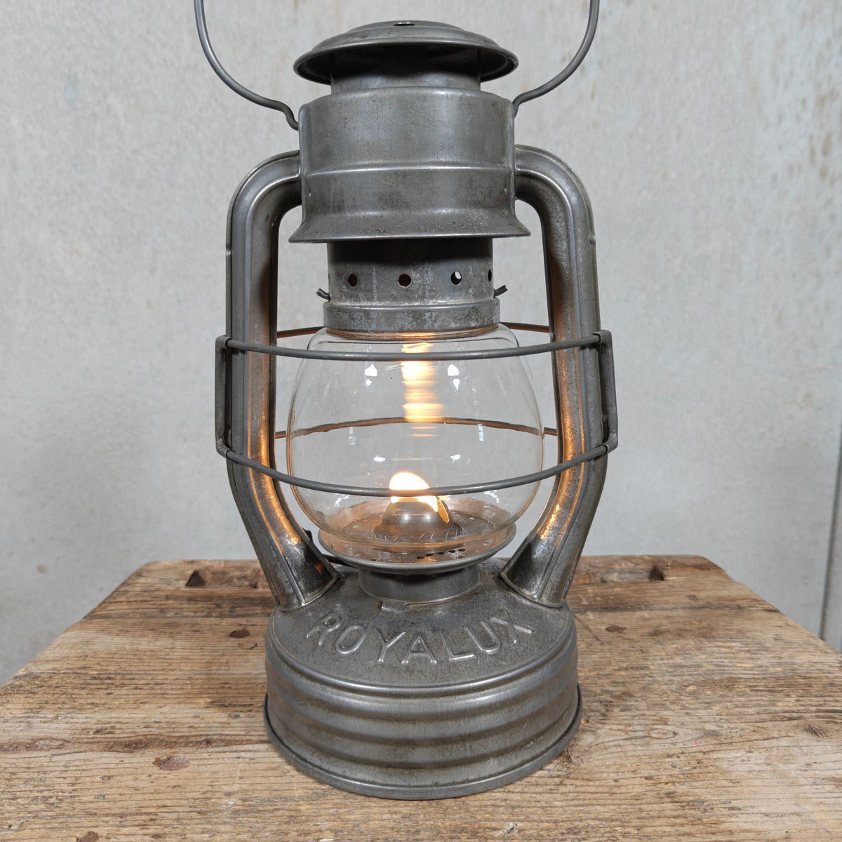 Beautiful French Royalux Hurricane Lantern with Glass Lift – Bte S.G.D.G., Made in France – Working and Complete