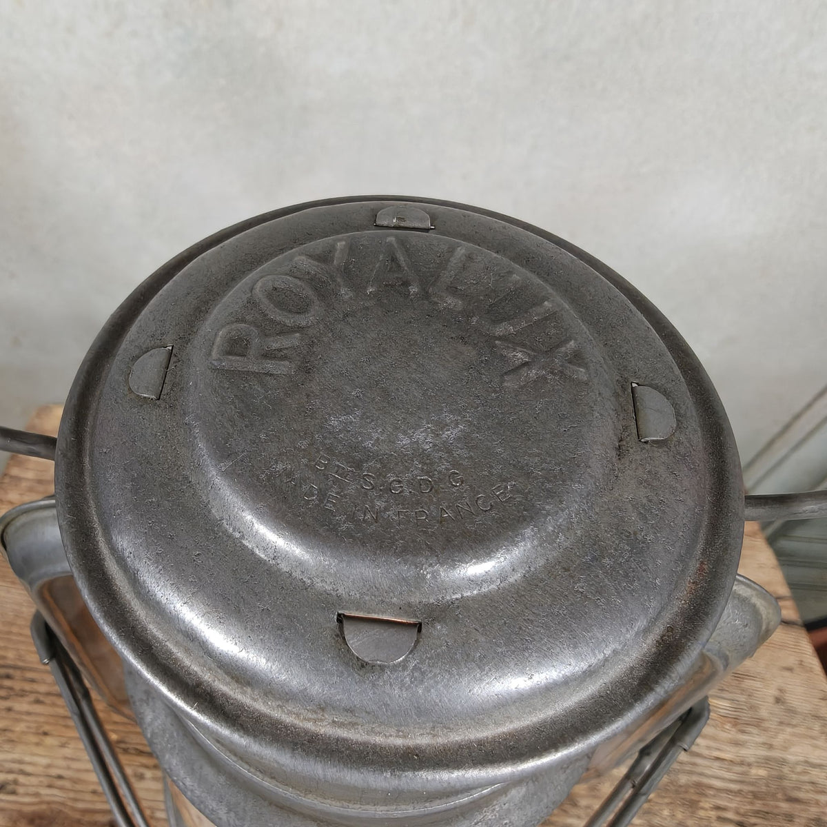 Beautiful French Royalux Hurricane Lantern with Glass Lift – Bte S.G.D.G., Made in France – Working and Complete