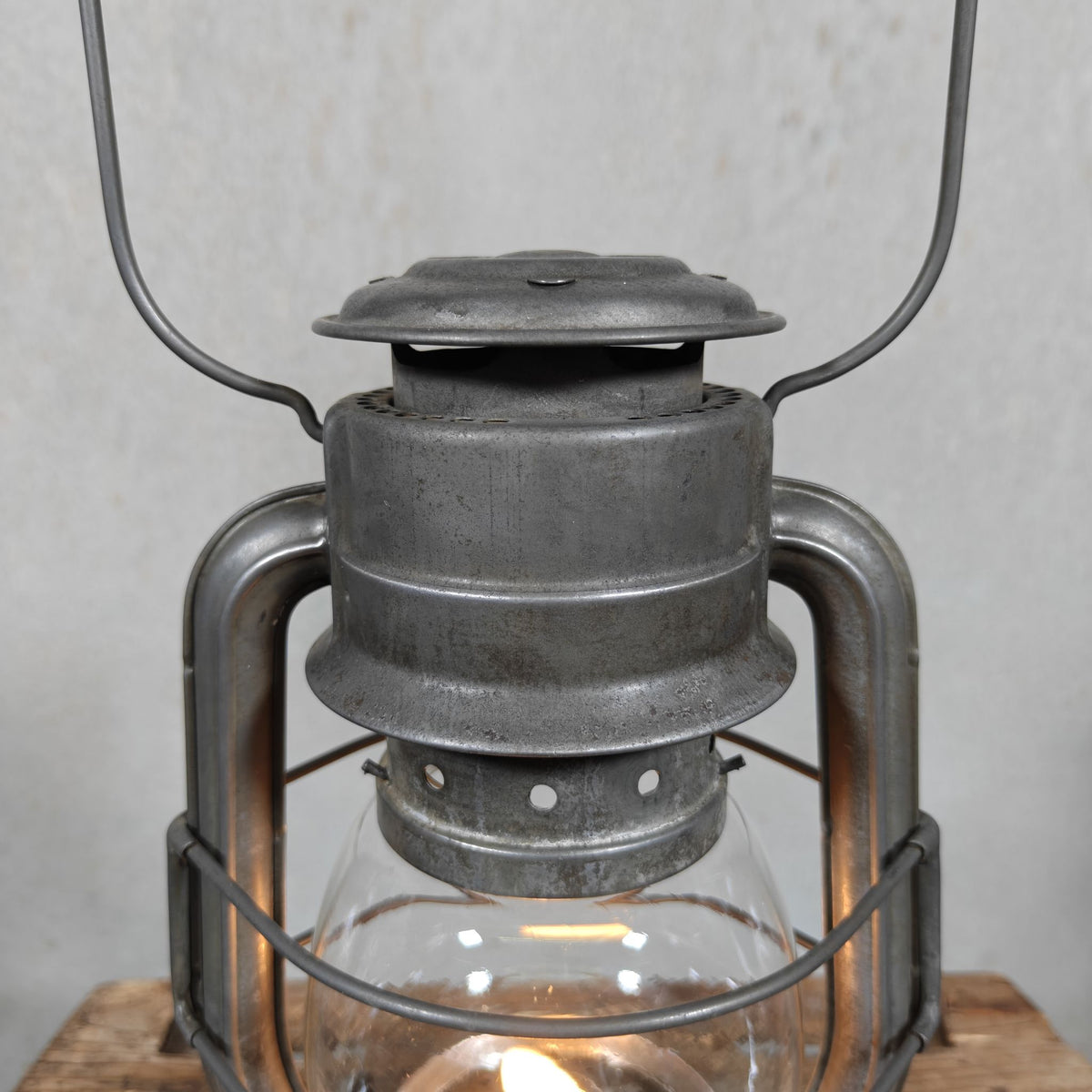 Beautiful French Royalux Hurricane Lantern with Glass Lift – Bte S.G.D.G., Made in France – Working and Complete