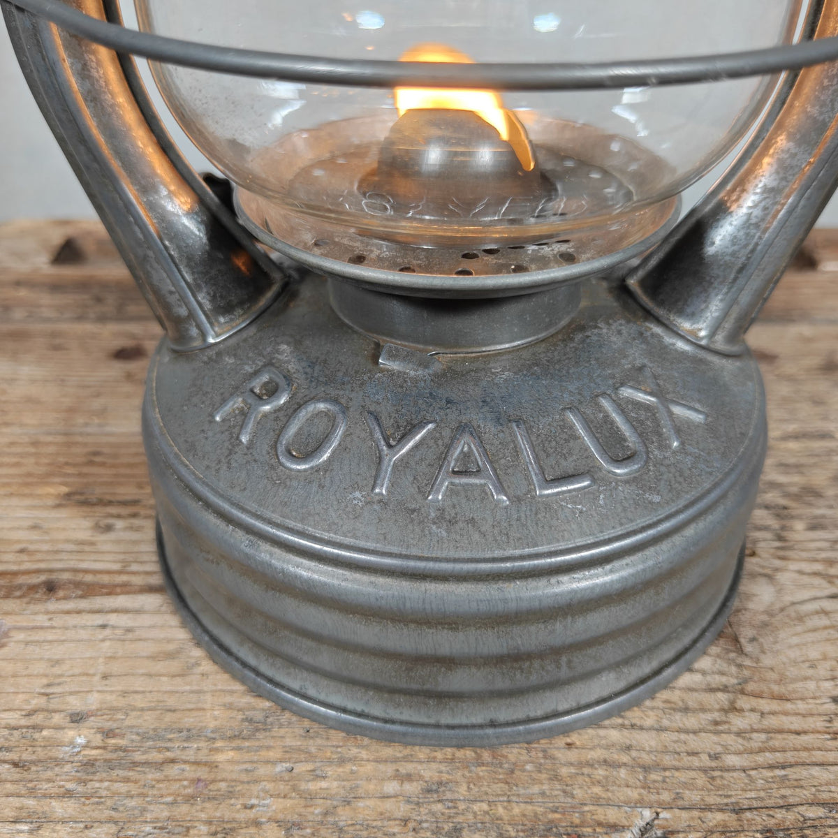 Beautiful French Royalux Hurricane Lantern with Glass Lift – Bte S.G.D.G., Made in France – Working and Complete